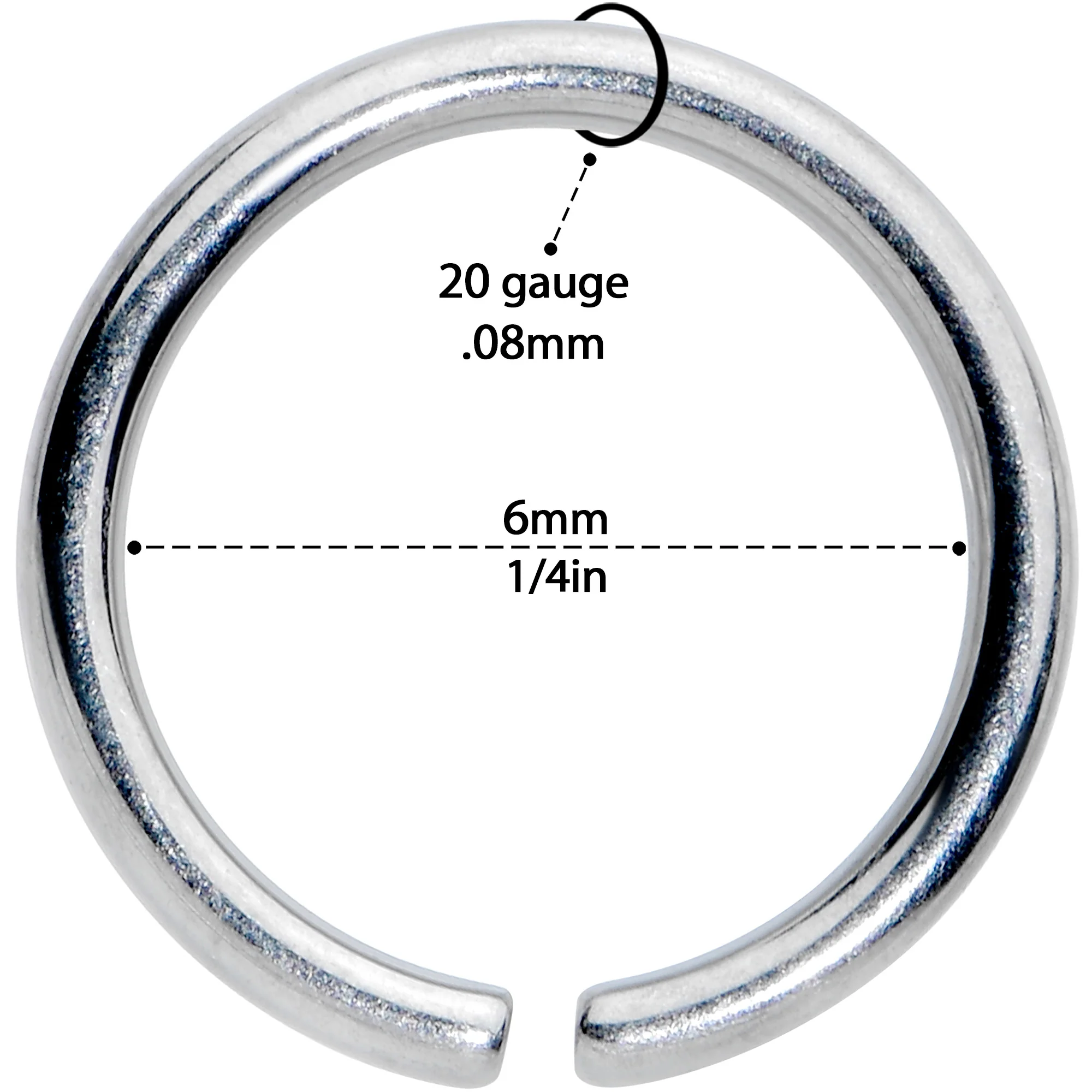 20G 1/4 Grade 23 Titanium Bendable Hoop Ring - Image 3