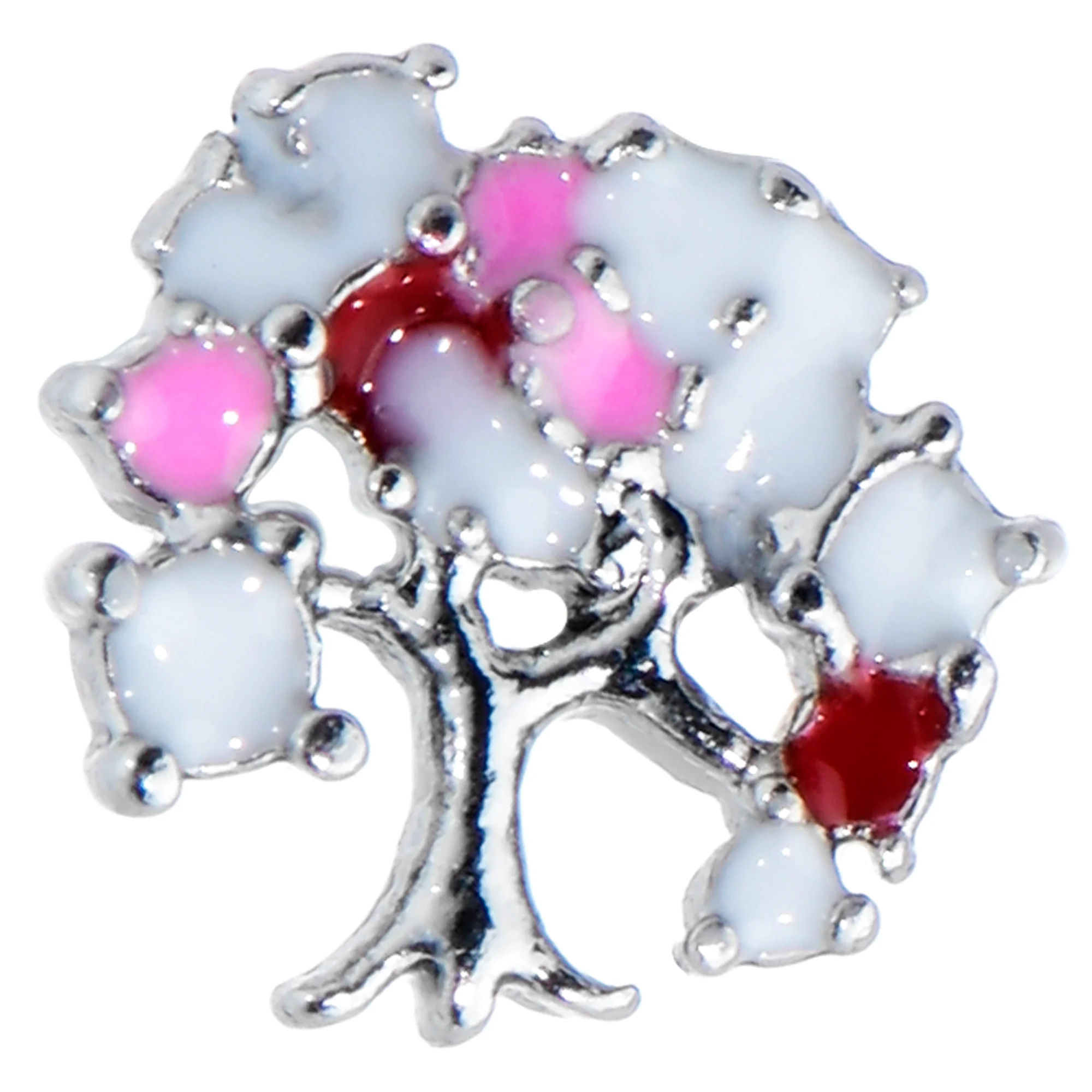 20G 1/4 Luscious Pinks Fruit Tree Nose Bone - Image 2