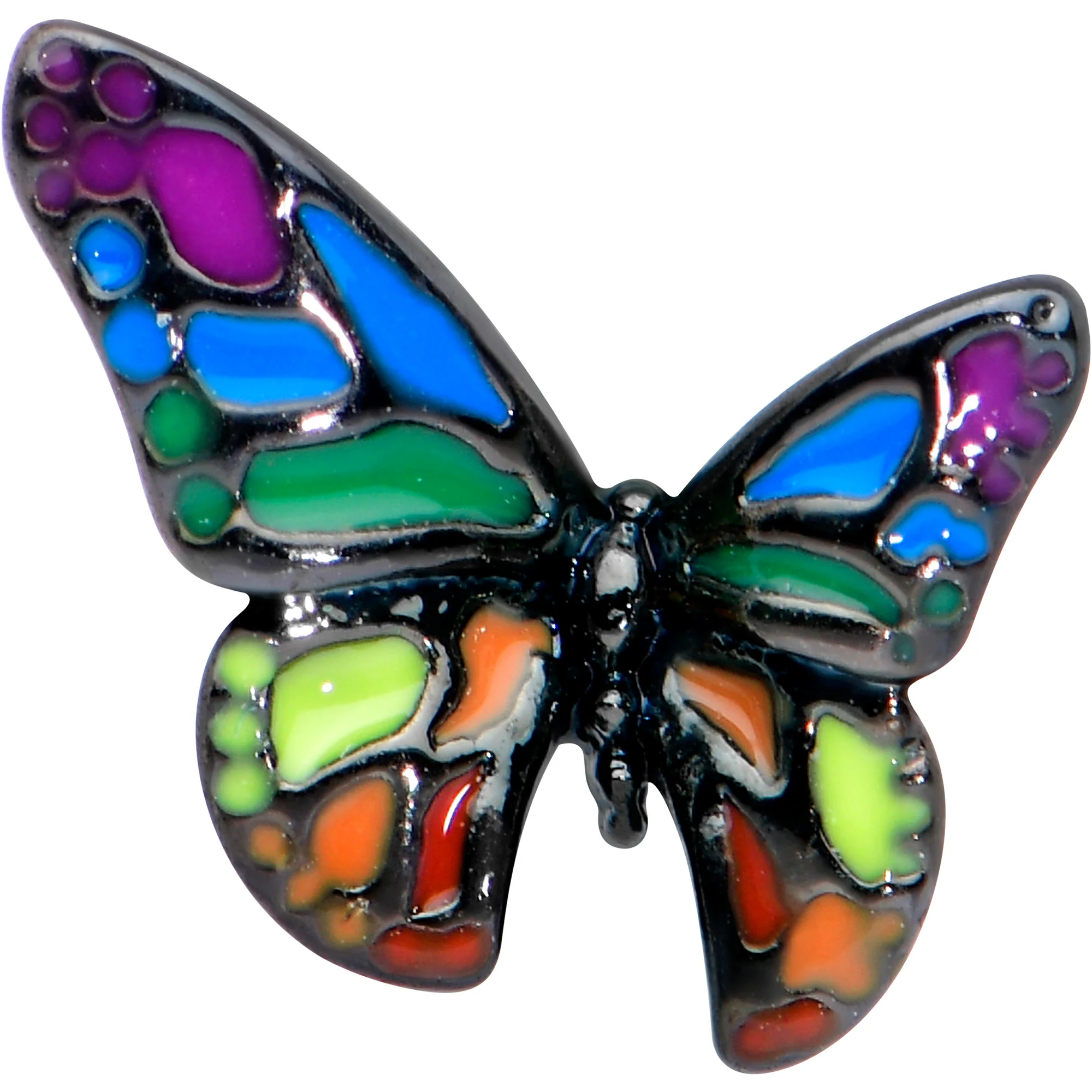20G 1/4 Pride Rainbow Butterfly Nose Bone - Image 2