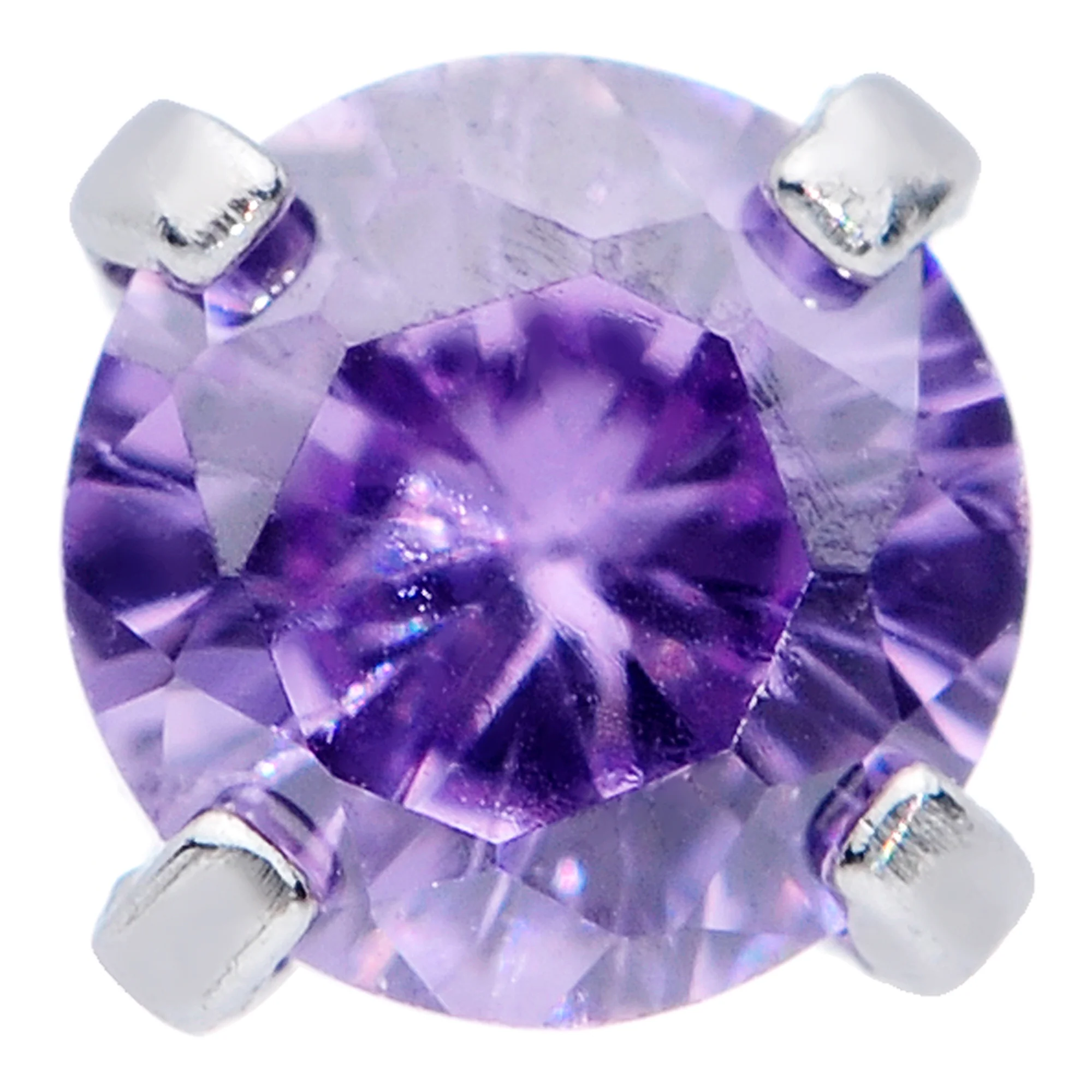 20G 1/4 Purple 3mm Gem Nose Bone - Image 3