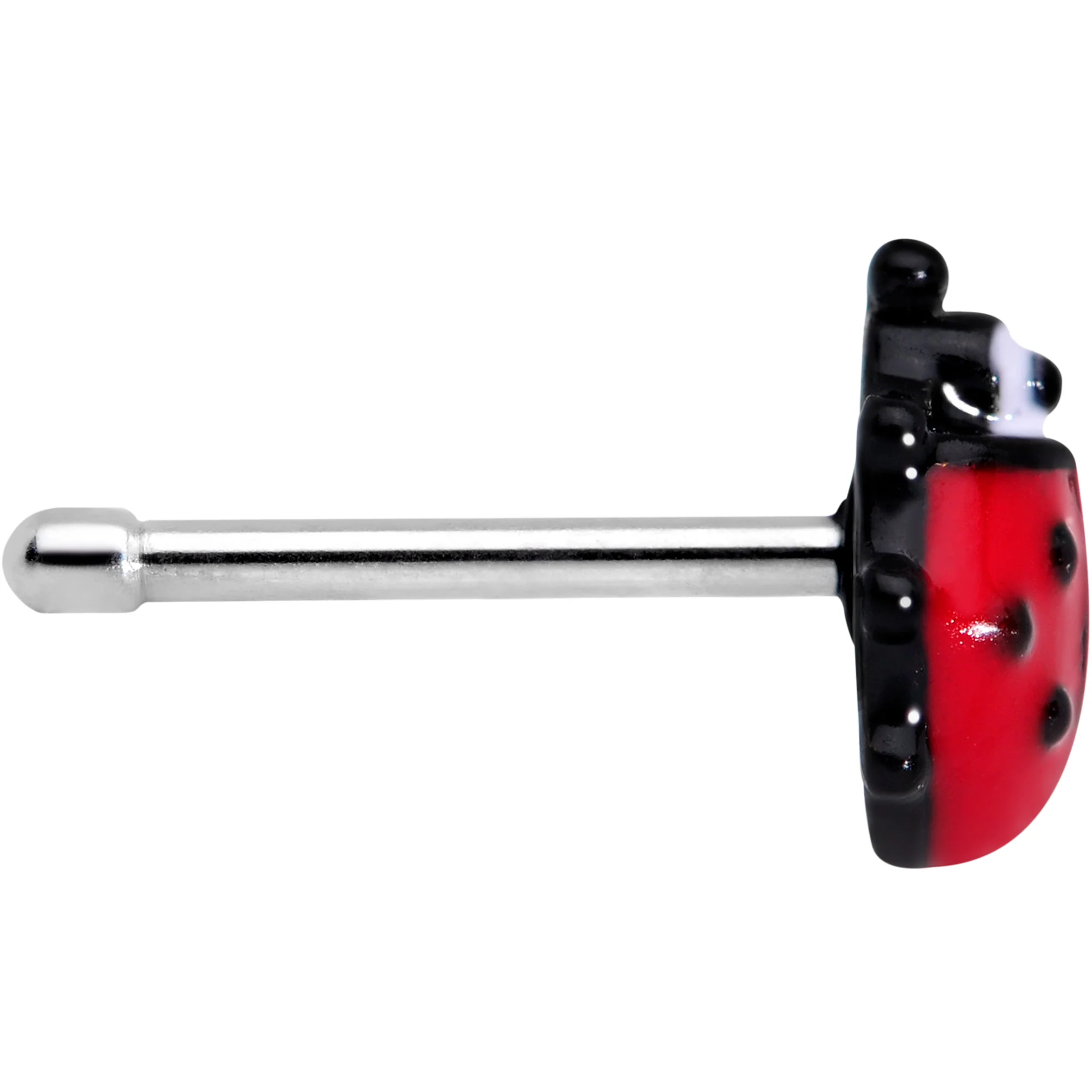 20G 1/4 Red Insect Ladybug Nose Bone - Image 3