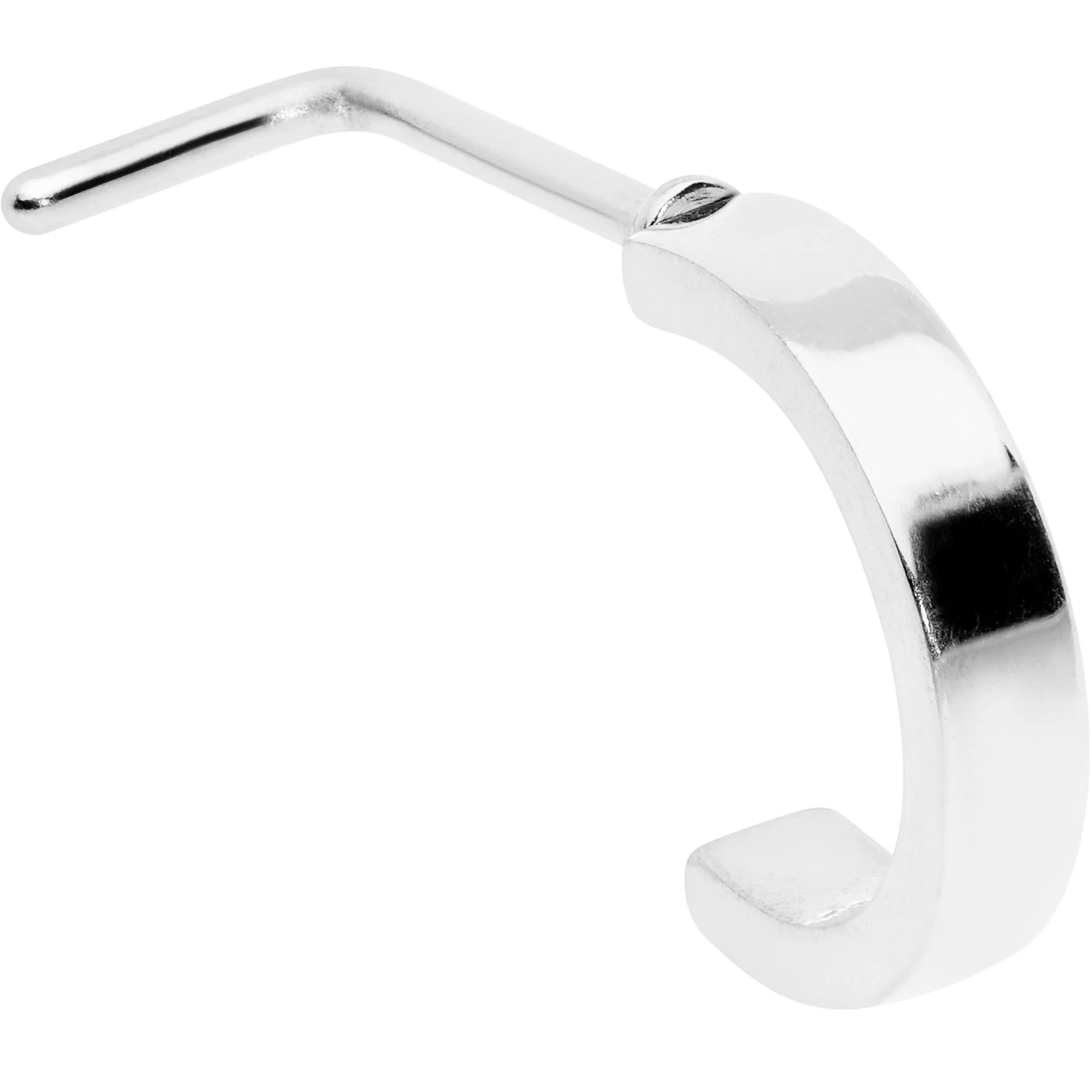 20G 1/4 Simply Smooth Faux Hoop L Shape Nose Ring