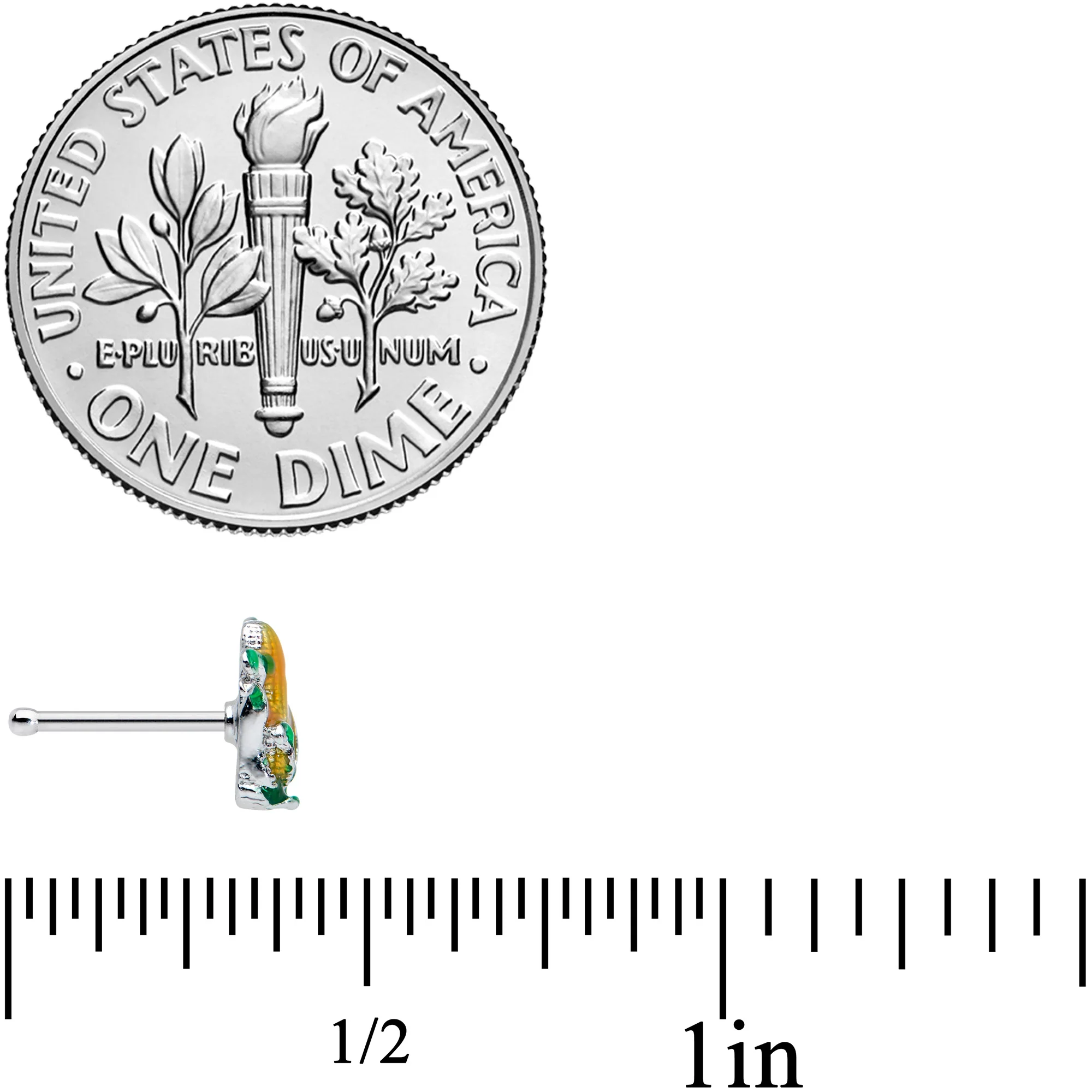 20G 1/4 Summer Corn on the Cob Nose Bone - Image 4