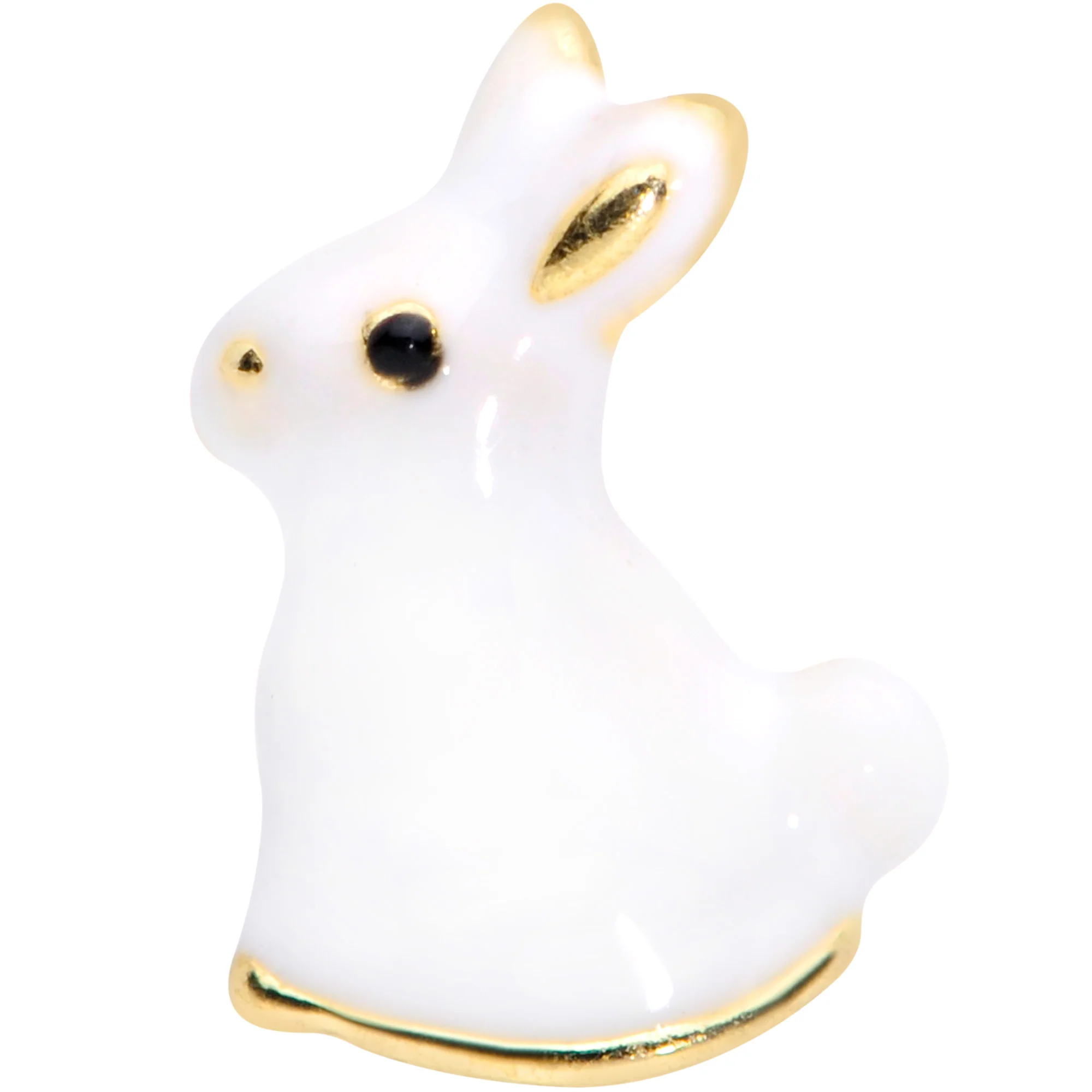 20G 1/4 White Rabbit Easter Bunny Nose Bone - Image 2