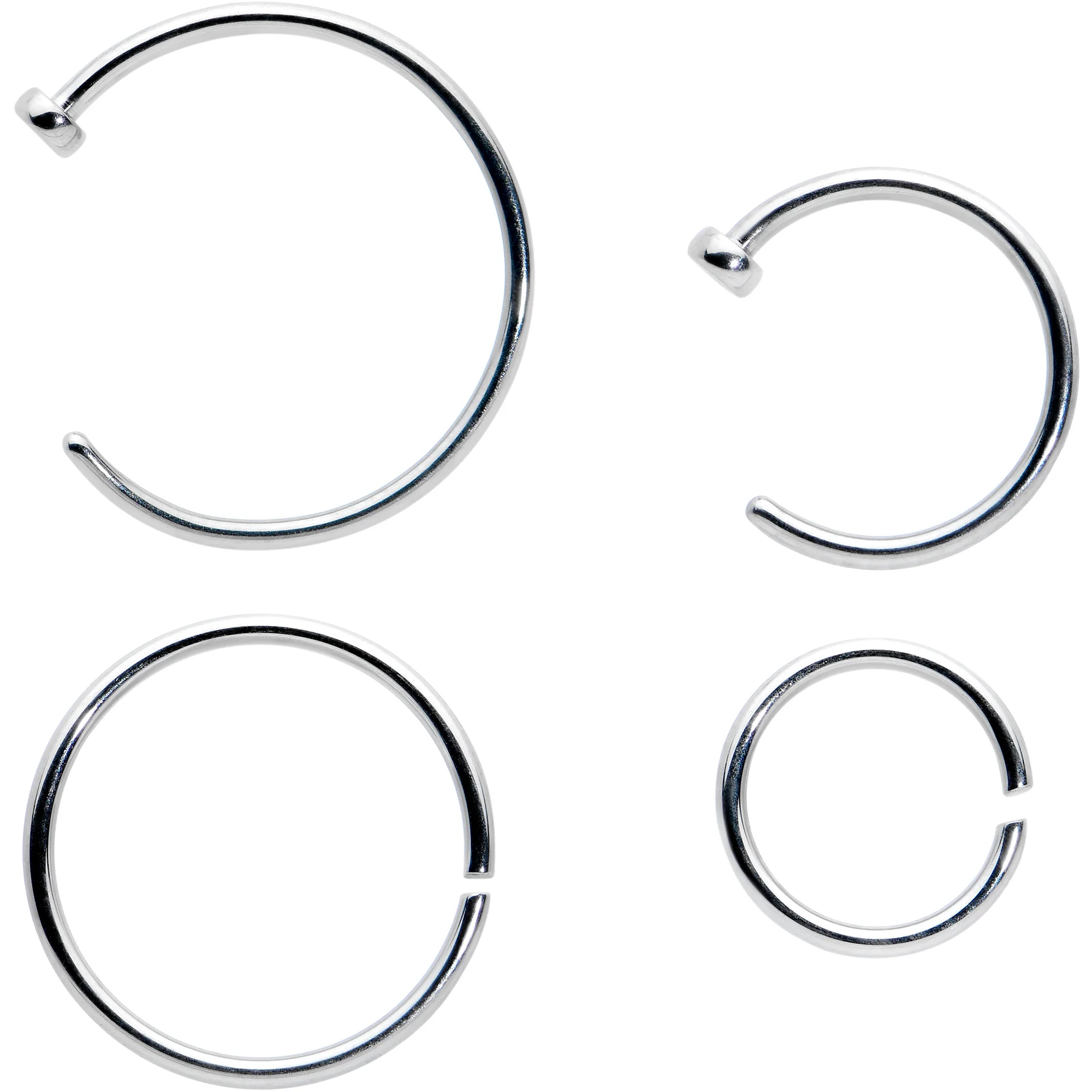 20G 12 Pack ASTM F-136 Implant Grade Titanium Hoop Nose Ring Septum Cartilage Ear Hoop Earring Set - Image 2