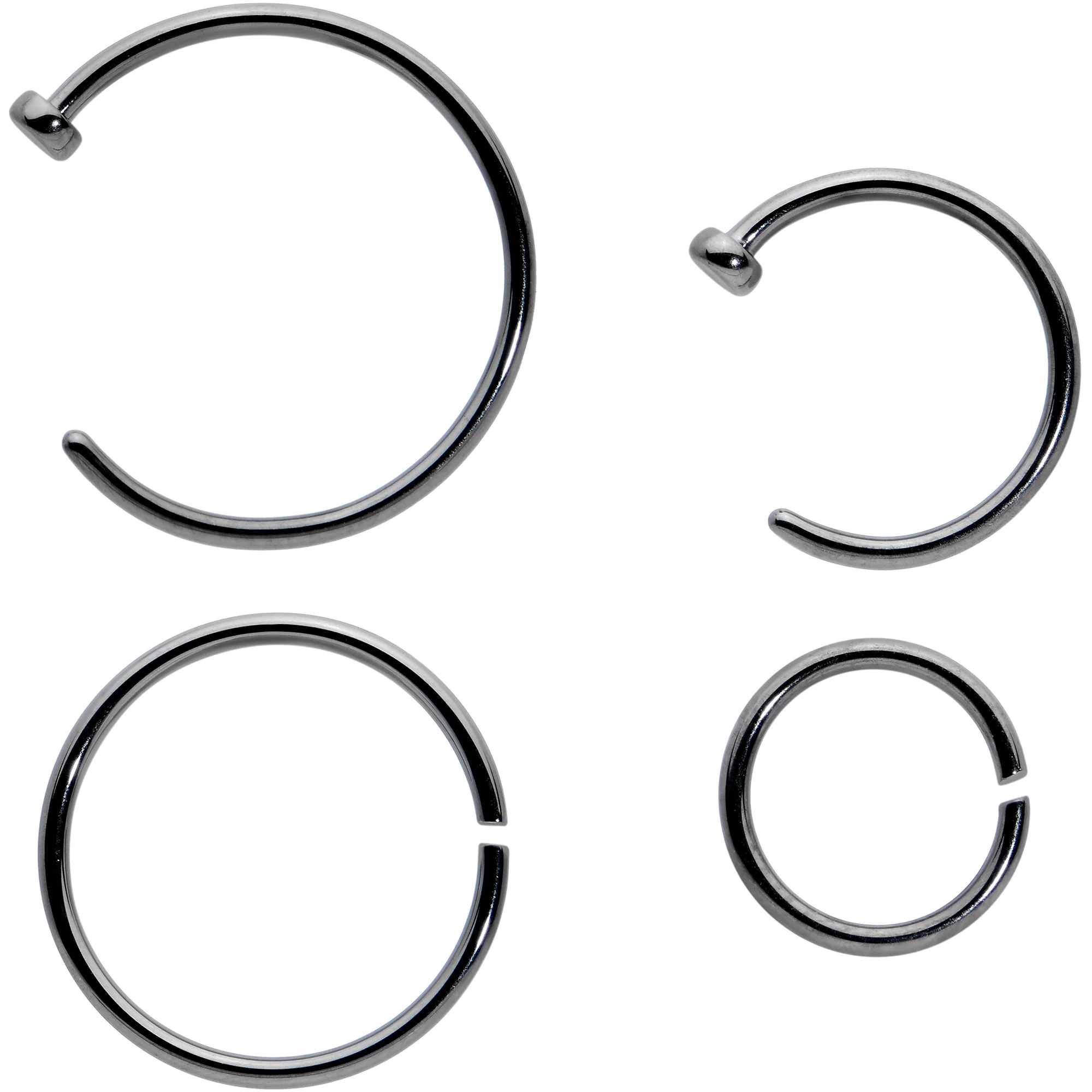 20G 12 Pack ASTM F-136 Implant Grade Titanium Hoop Nose Ring Septum Cartilage Ear Hoop Earring Set - Image 3