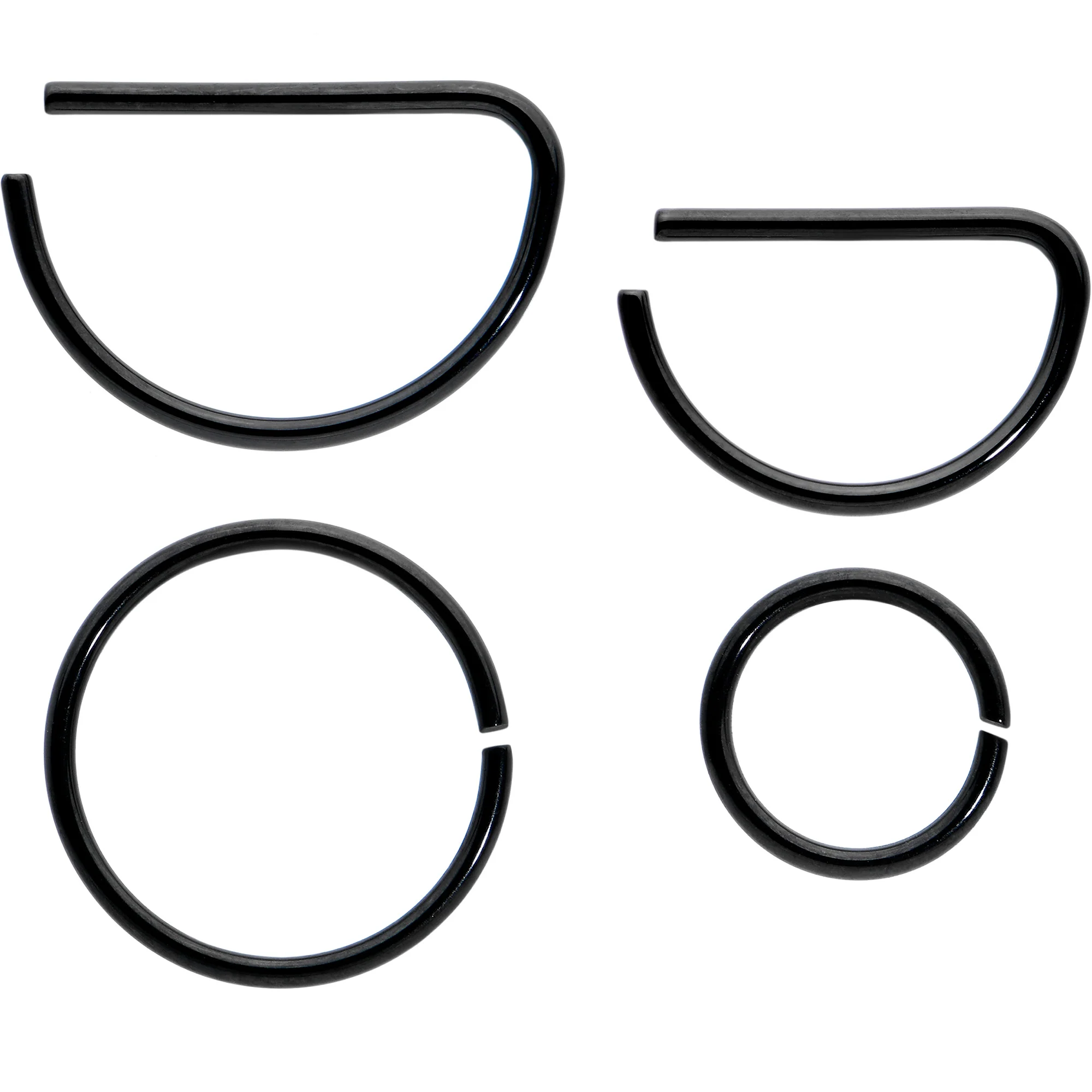 20G 12 Pack ASTM F-136 Implant Grade Titanium Nose Hoop D Shaped Septum Ring and Cartilage Ear Hoop Earring Set - Image 4