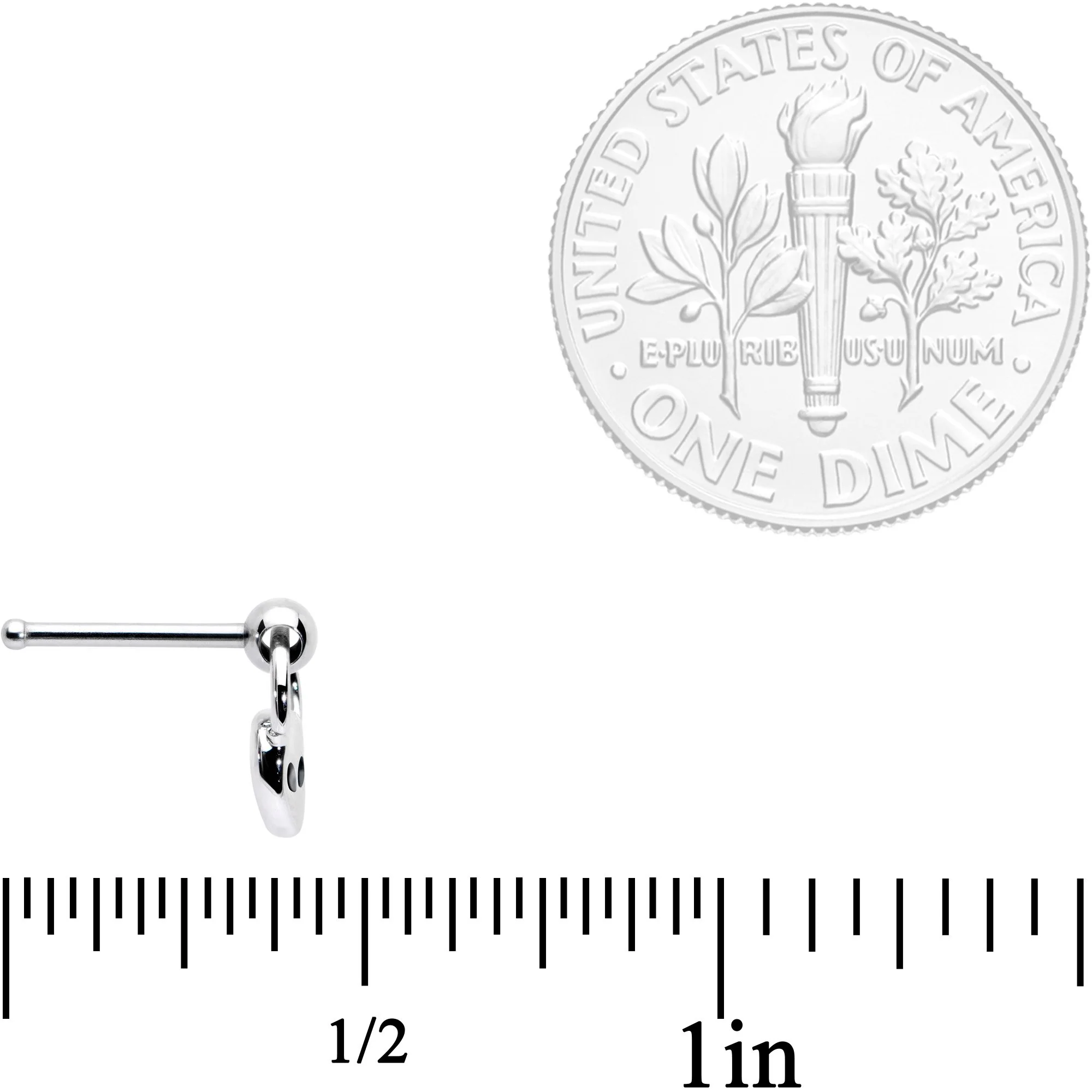 20G 1/4 Open Eyed Alien Dangle Nose Bone - Image 3