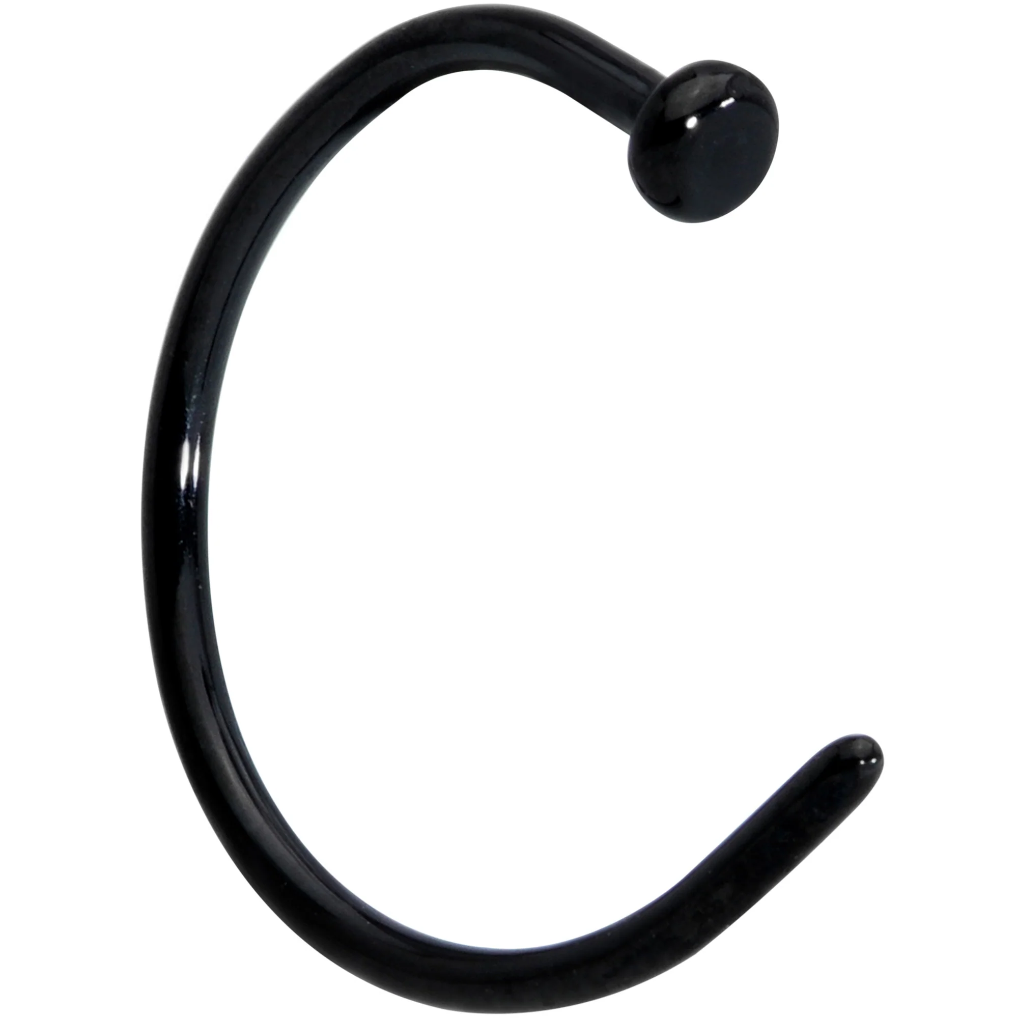20G 3/8 Black PVD Implant Grade Titanium Disc Nose Hoop - Image 3
