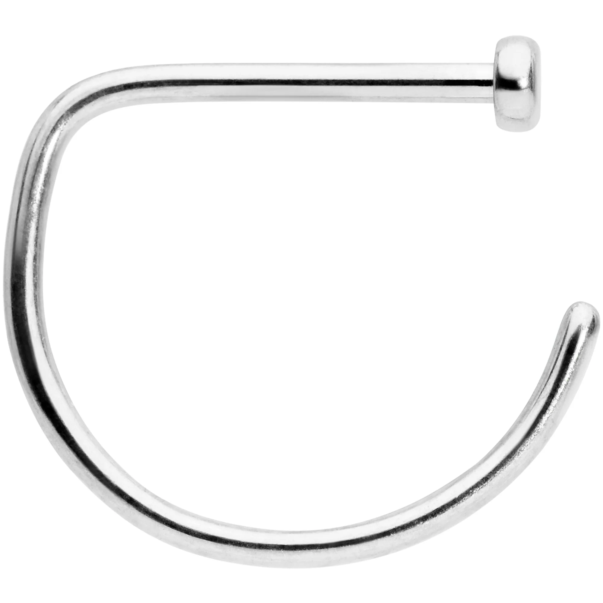 20G 3/8 Implant Grade Titanium D Shape Nose Hoop - Image 3