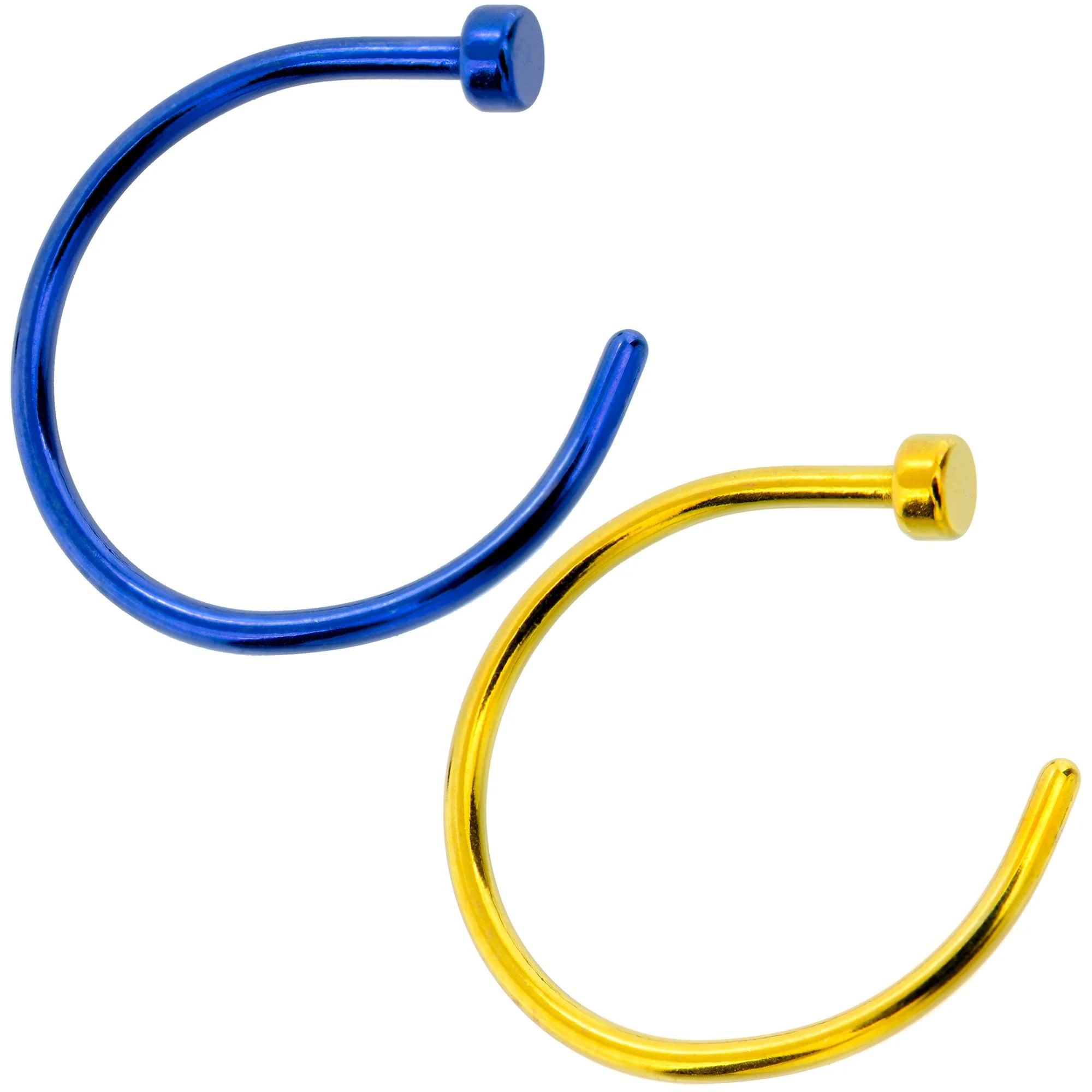 20G 3/8 Pack Set of 5 Assorted Stainless Steel Nose Hoop Rings - Image 3