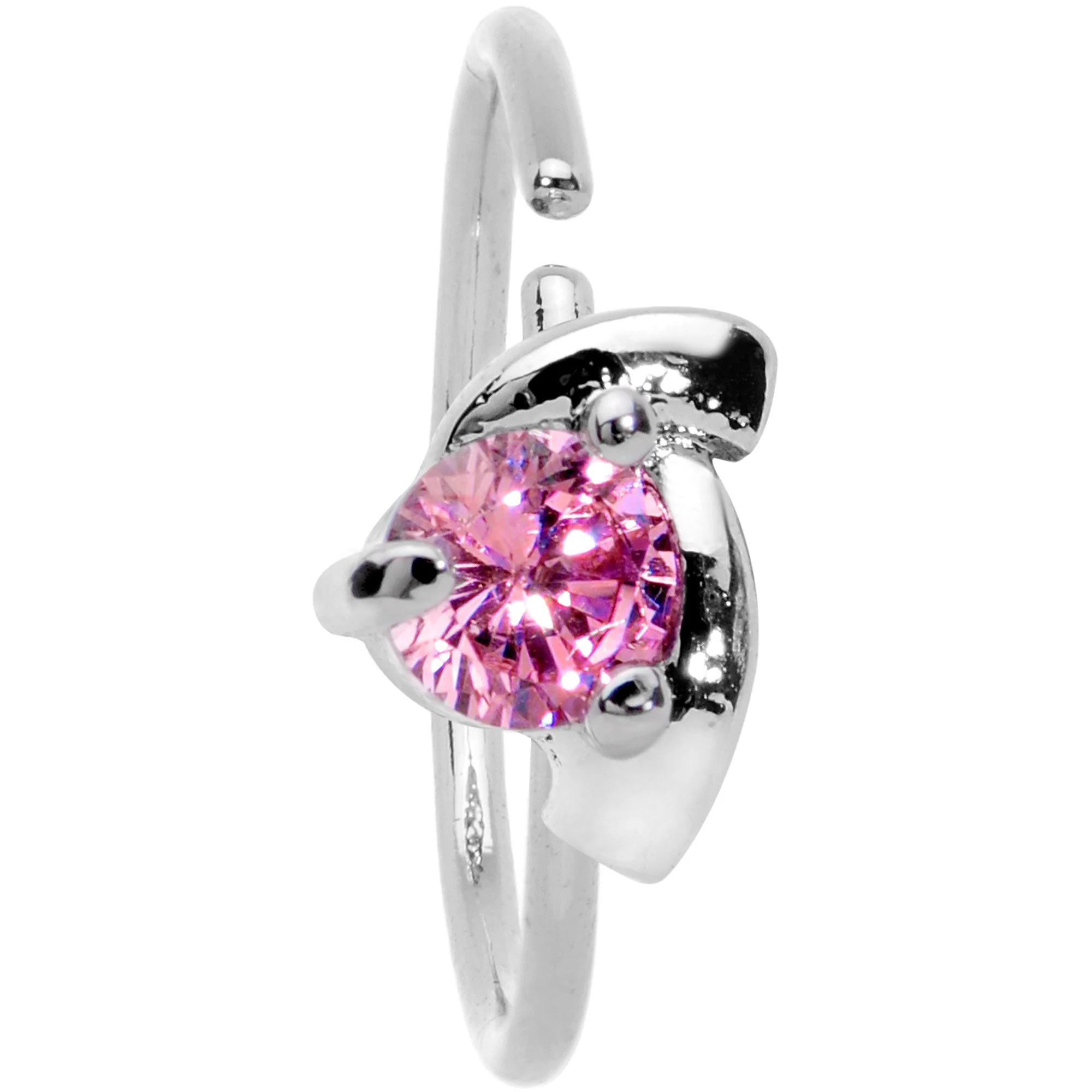 20G 3/8 Pink Gem Sassy Seamless Circular Ring - Image 2