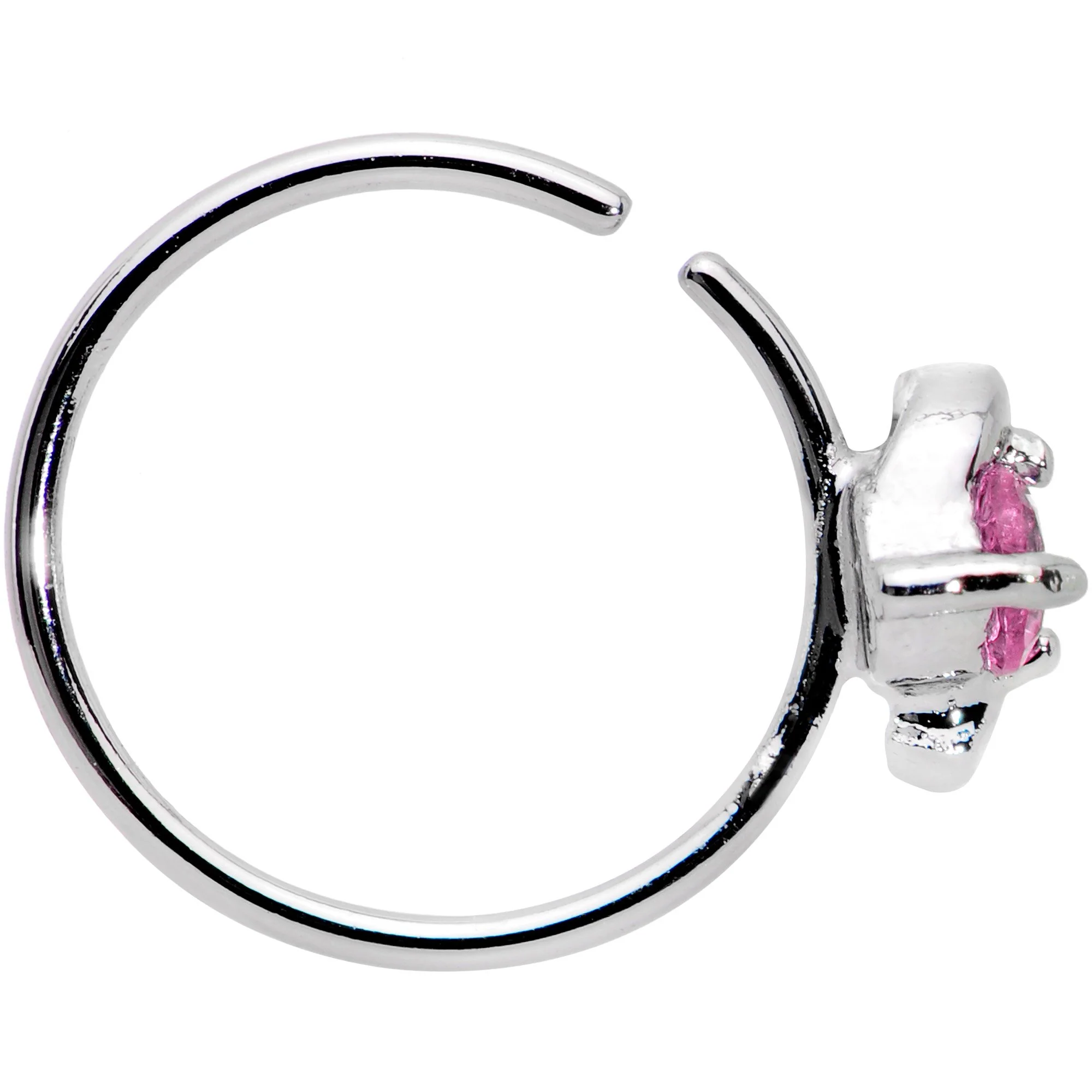 20G 3/8 Pink Gem Sassy Seamless Circular Ring - Image 3