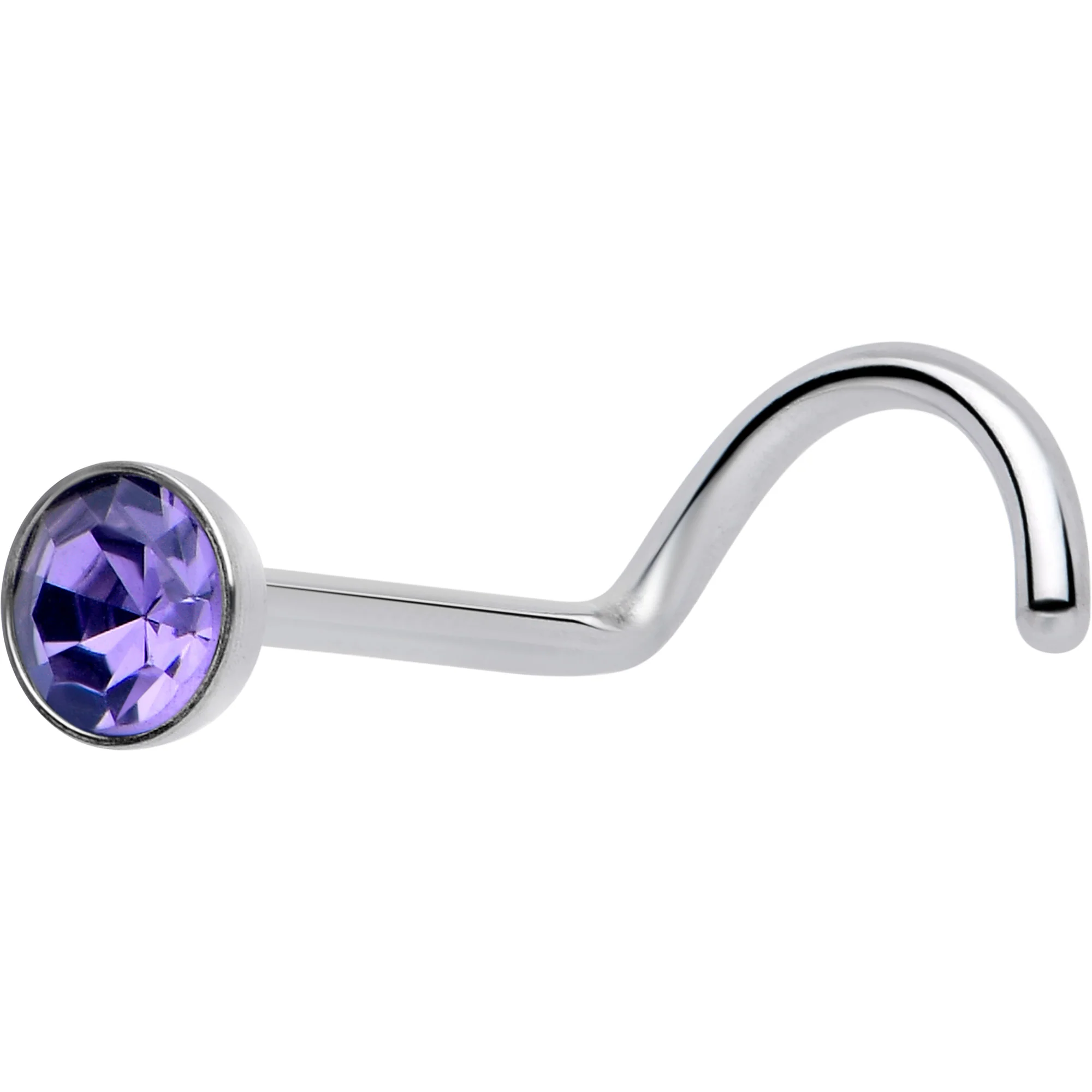 20G 3mm CZ Bezel Set Push-In Threadless Nose Screw Nose Ring - Image 9