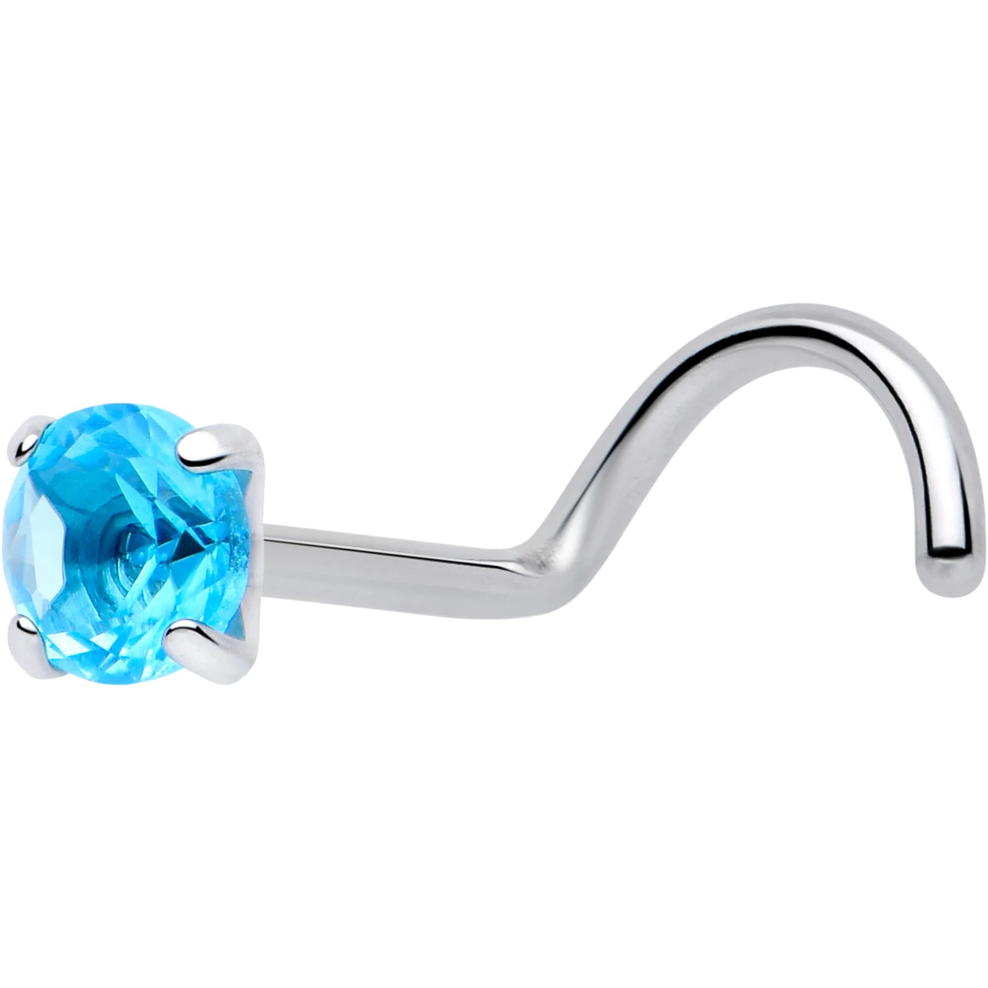 20G 3mm CZ Prong Set Push-In Threadless Nose Screw Nose Ring - Image 7