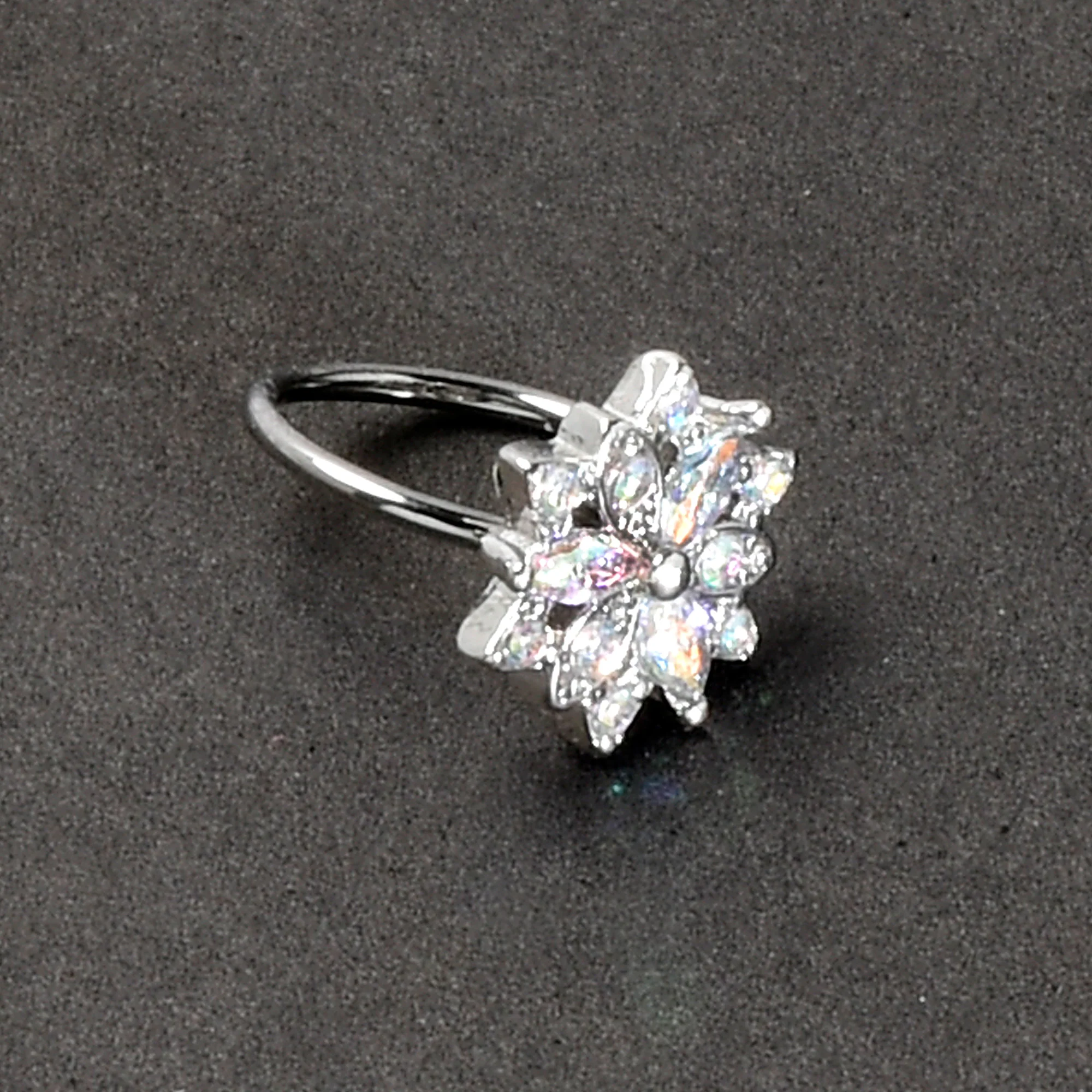 20G 5/16 Aurora CZ Gem Snowflake Style Nose Hoop - Image 6