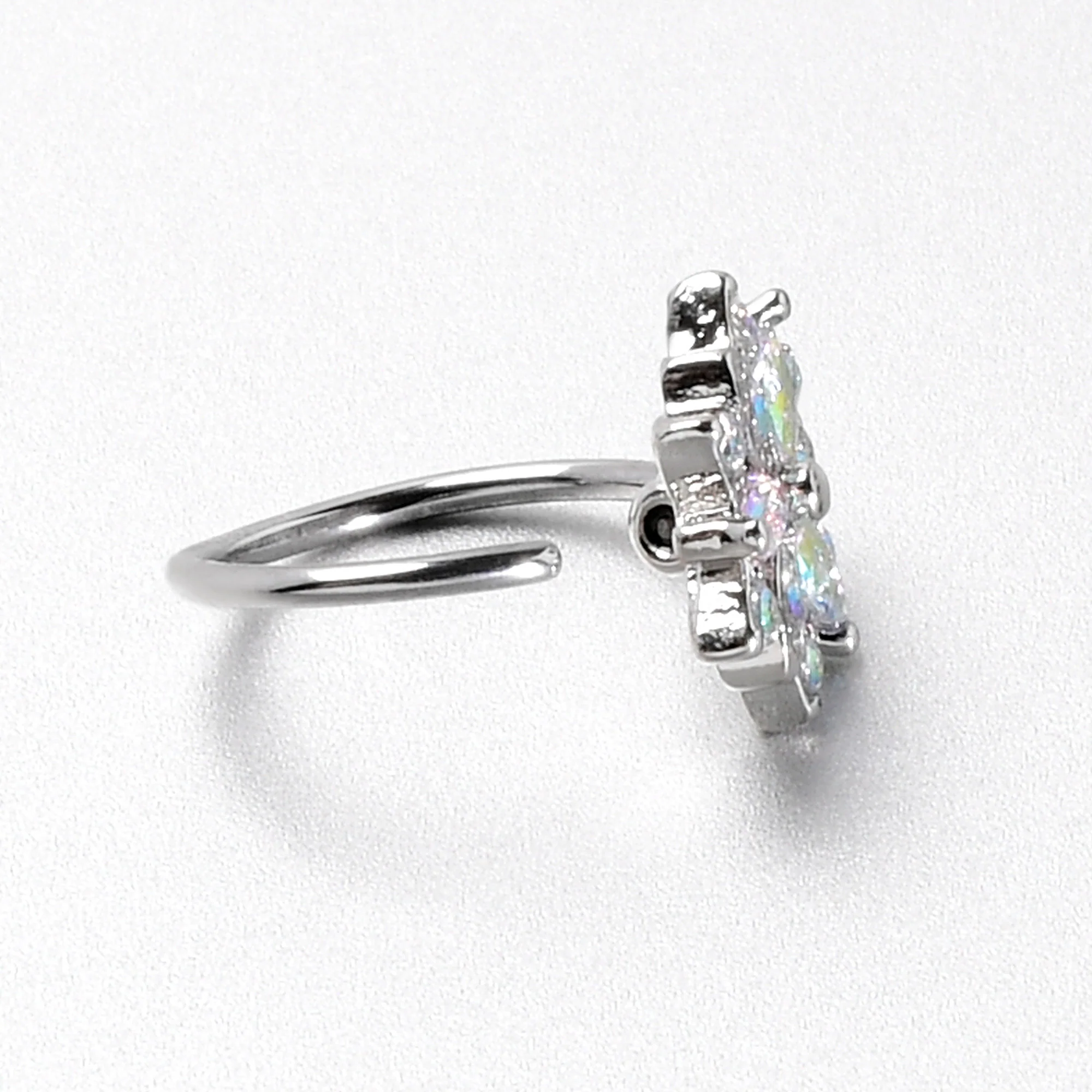 20G 5/16 Aurora CZ Gem Snowflake Style Nose Hoop - Image 8