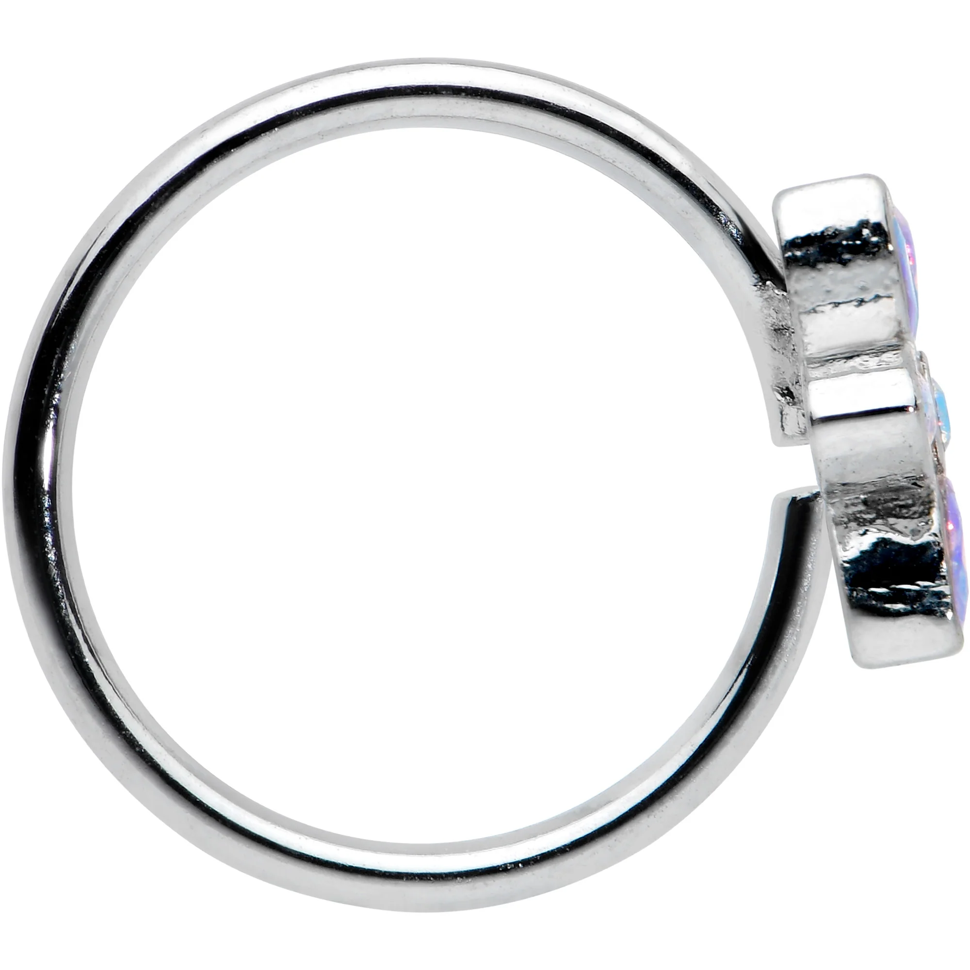 20G 5/16 Aurora Gem Fancy Flower Seamless Nose Hoop - Image 3