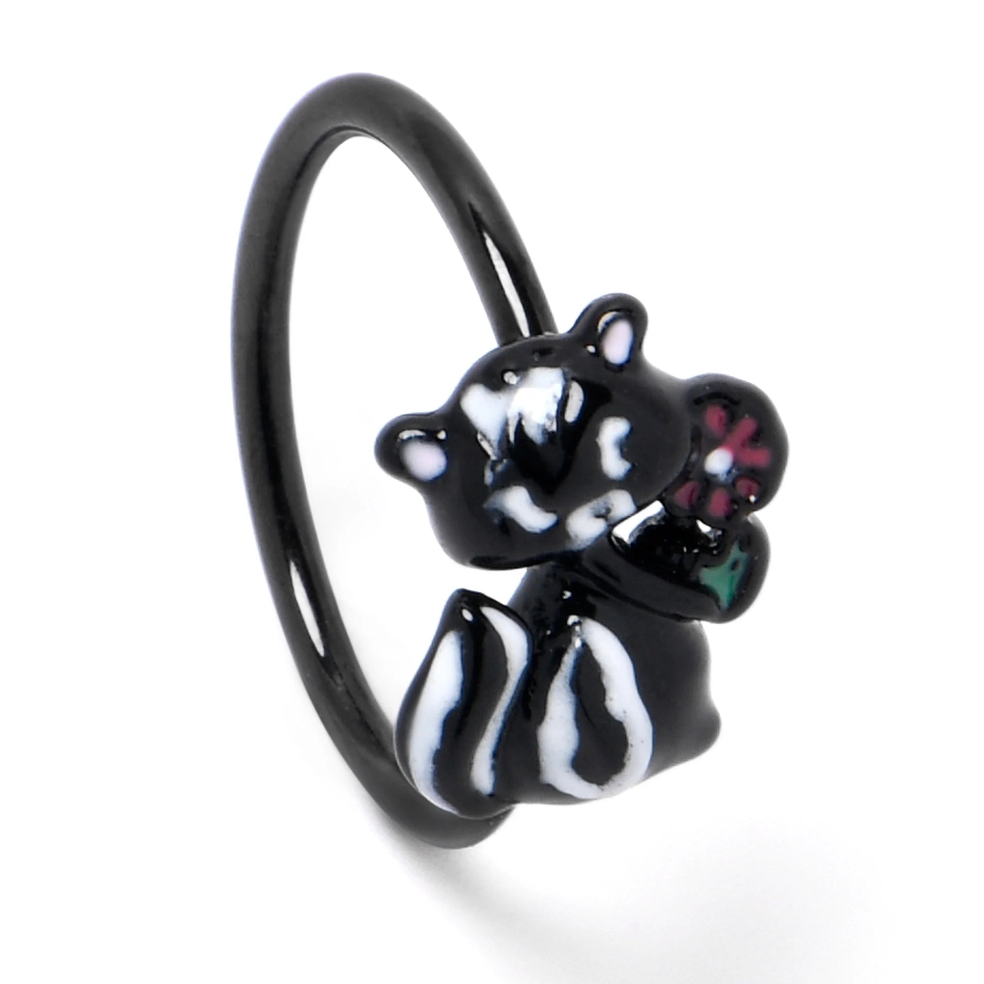 20G 5/16 Black Funky Skunk Nose Hoop - Image 5