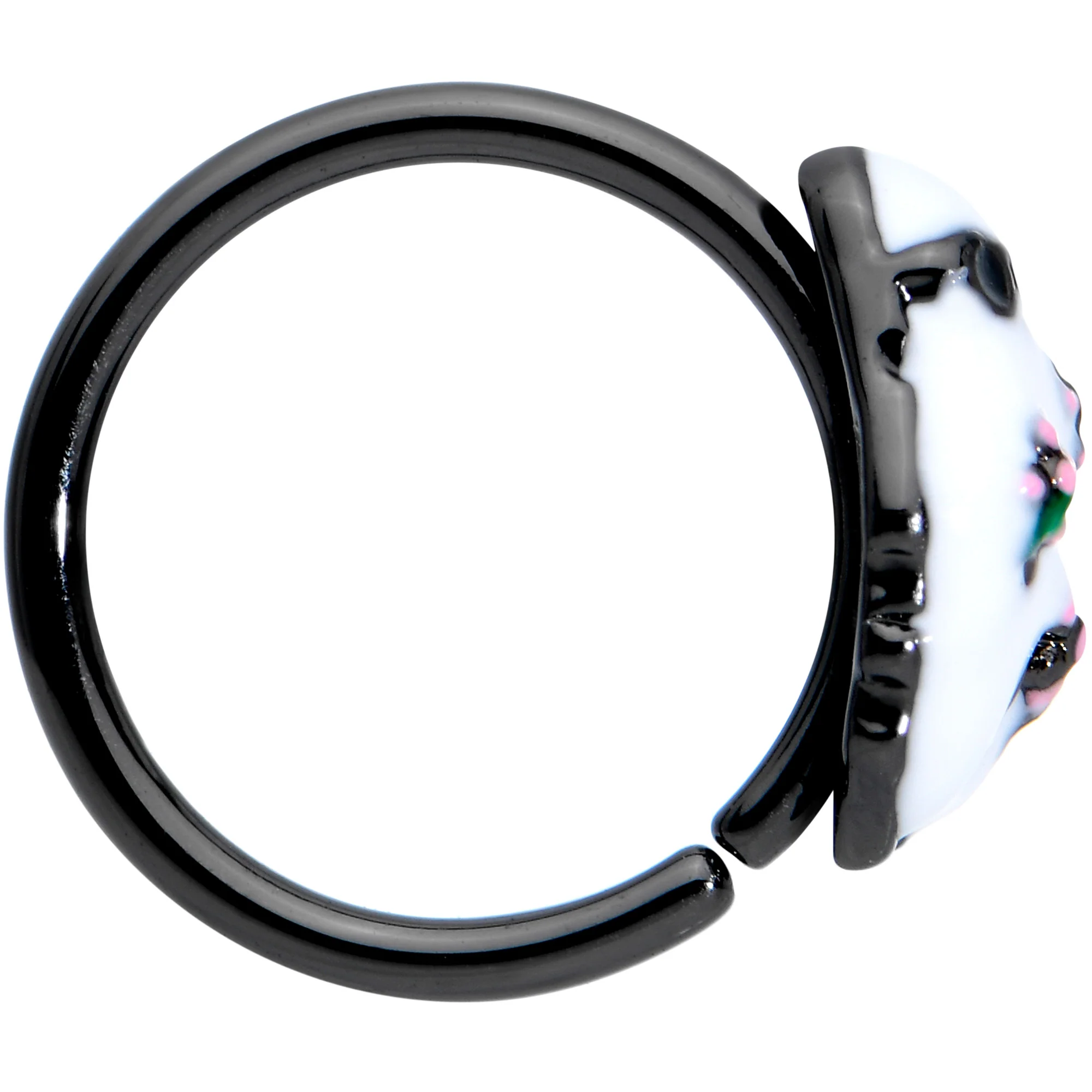 20G 5/16 Black Hipster Ghost Halloween Nose Hoop - Image 3