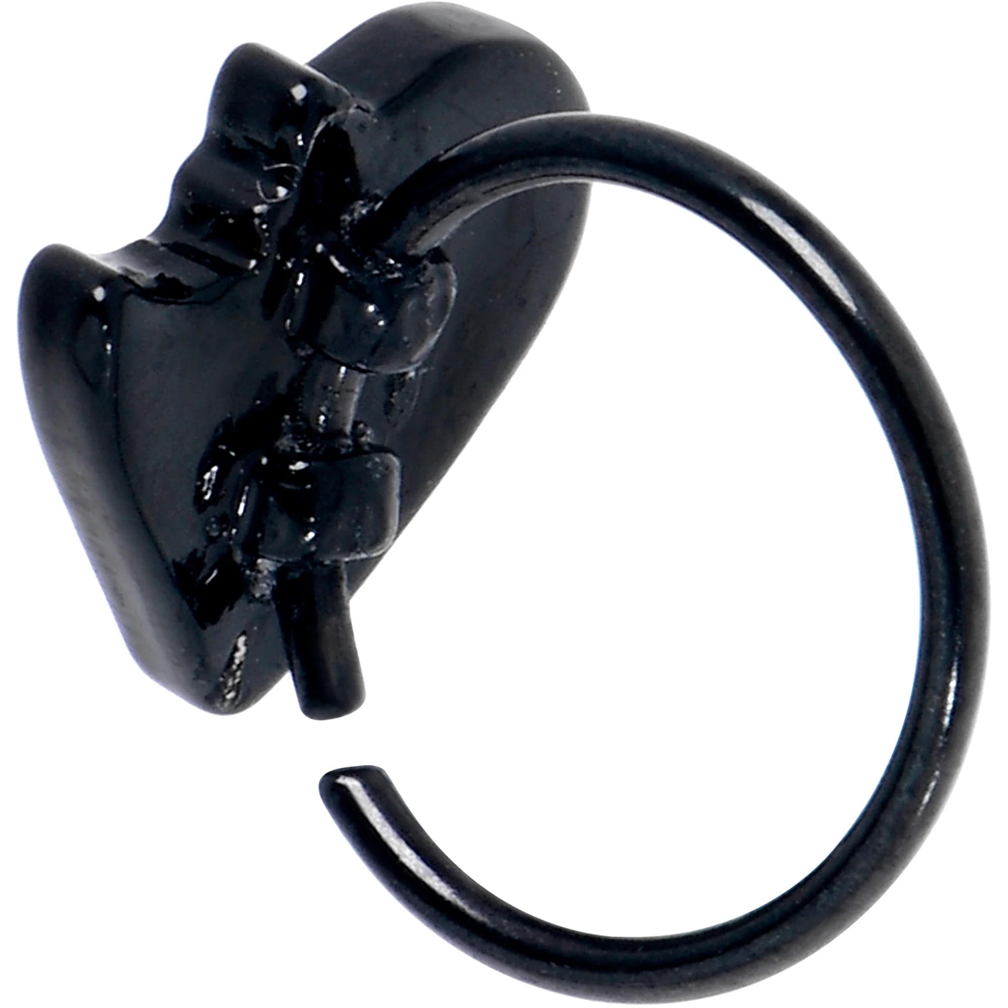 20G 5/16 Black Love Bites Heart Valentines Nose Hoop - Image 2
