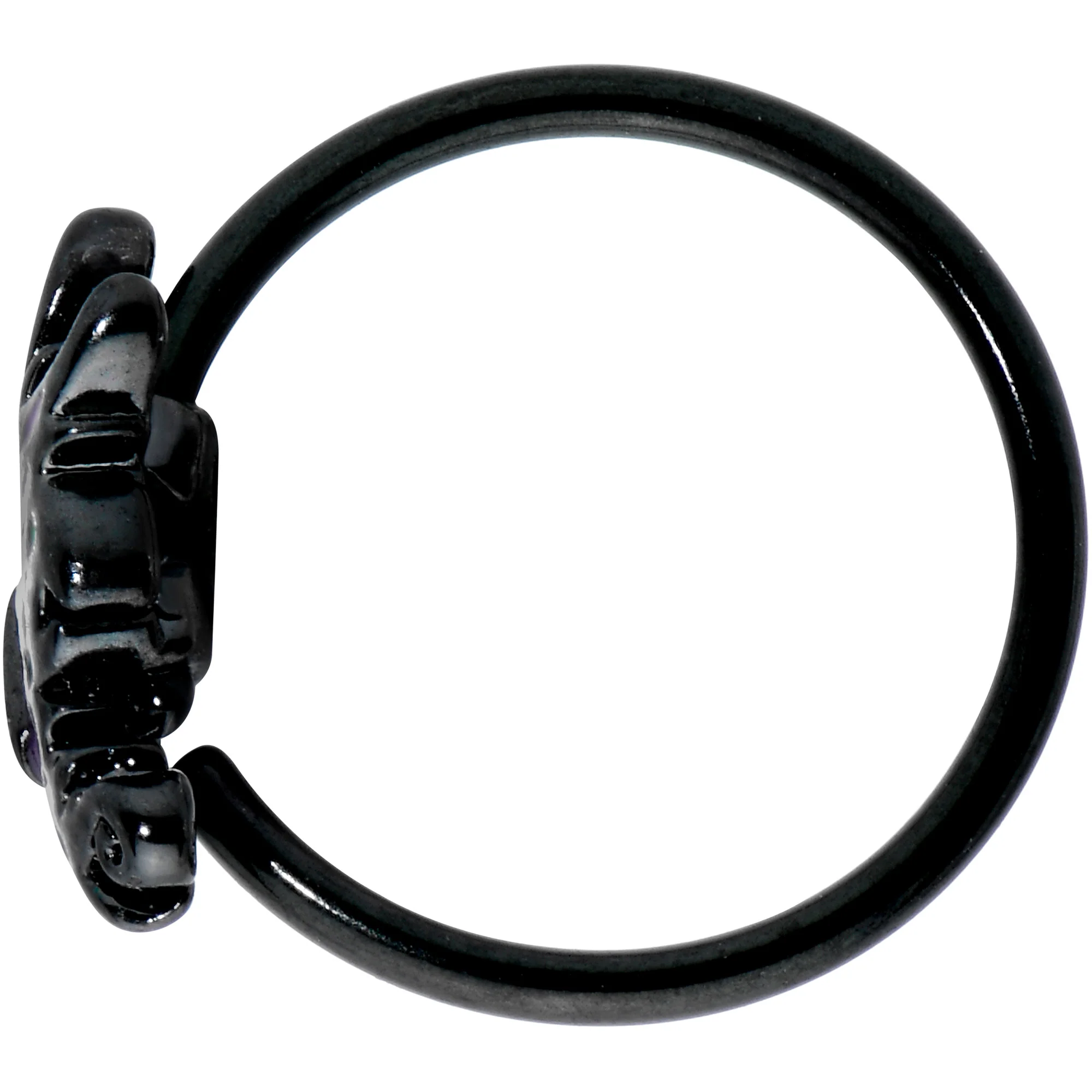 20G 5/16 Black Purple Wings Butterfly Nose Hoop - Image 3