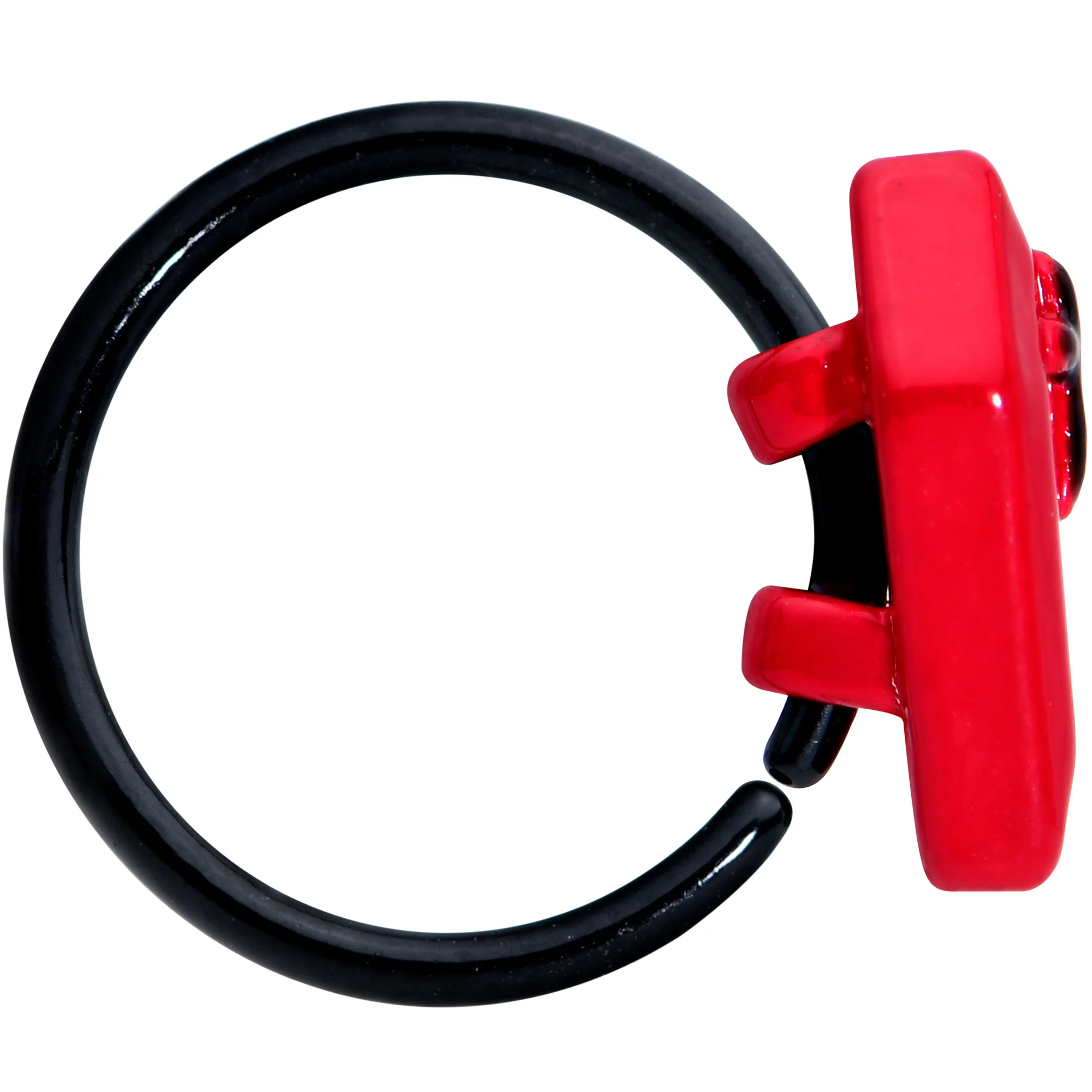20G 5/16 Black Red Coffin Halloween Nose Hoop - Image 3