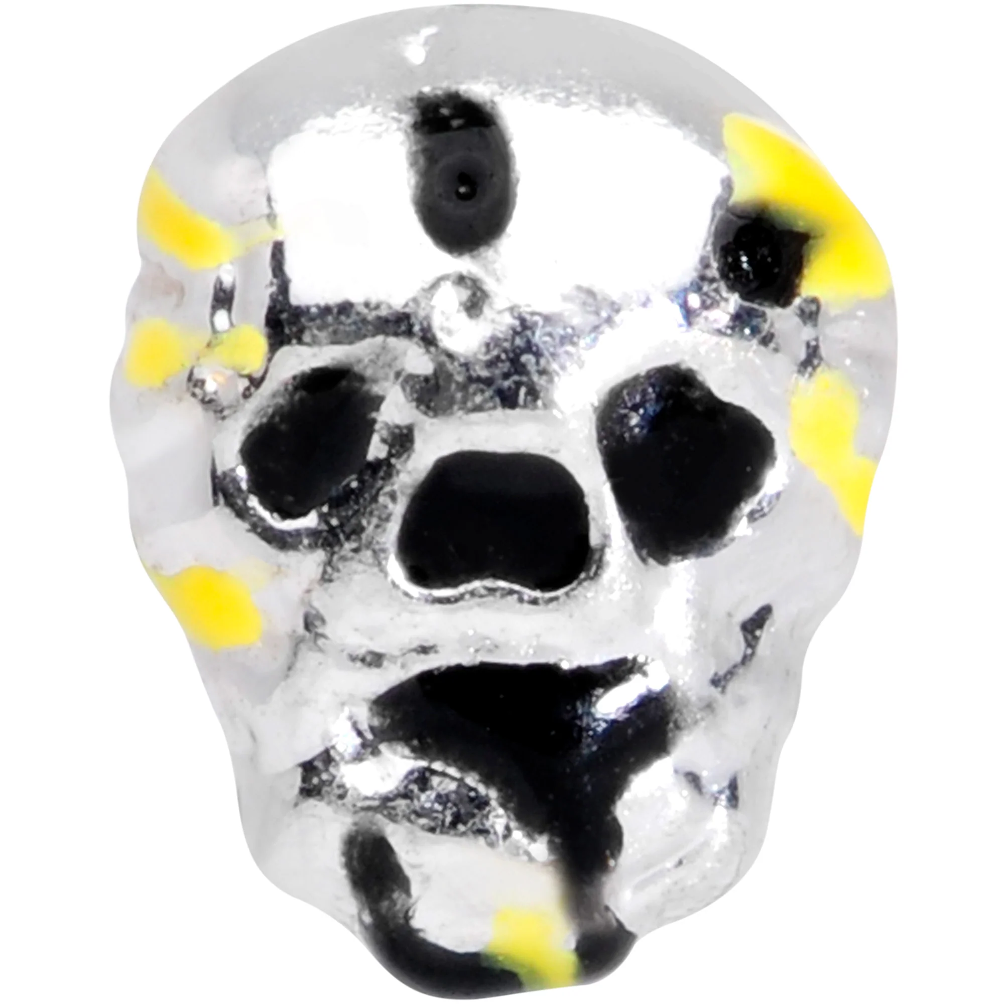 20G 5/16 Black Striped Skull Halloween Nose Hoop - Image 2
