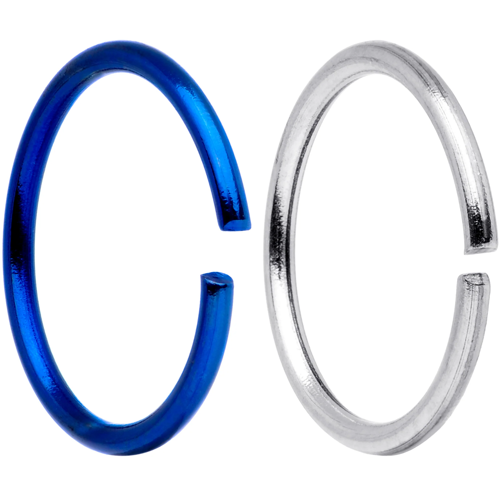 20G 5/16 Blue Anodized Steel Seamless Nose Hoop Set of 12 - Image 2