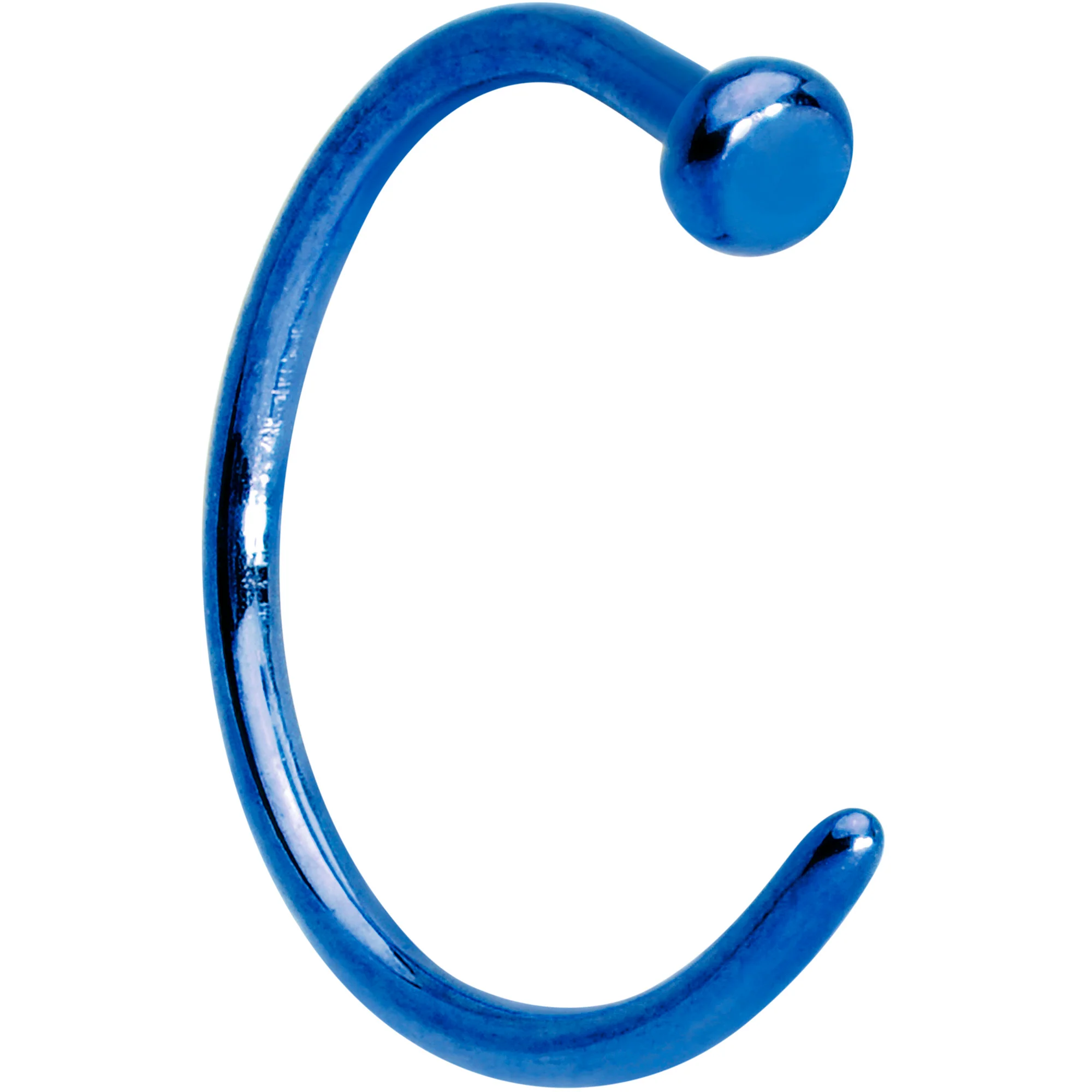 20G 5/16 Blue PVD Implant Grade Titanium Disc Nose Hoop - Image 3