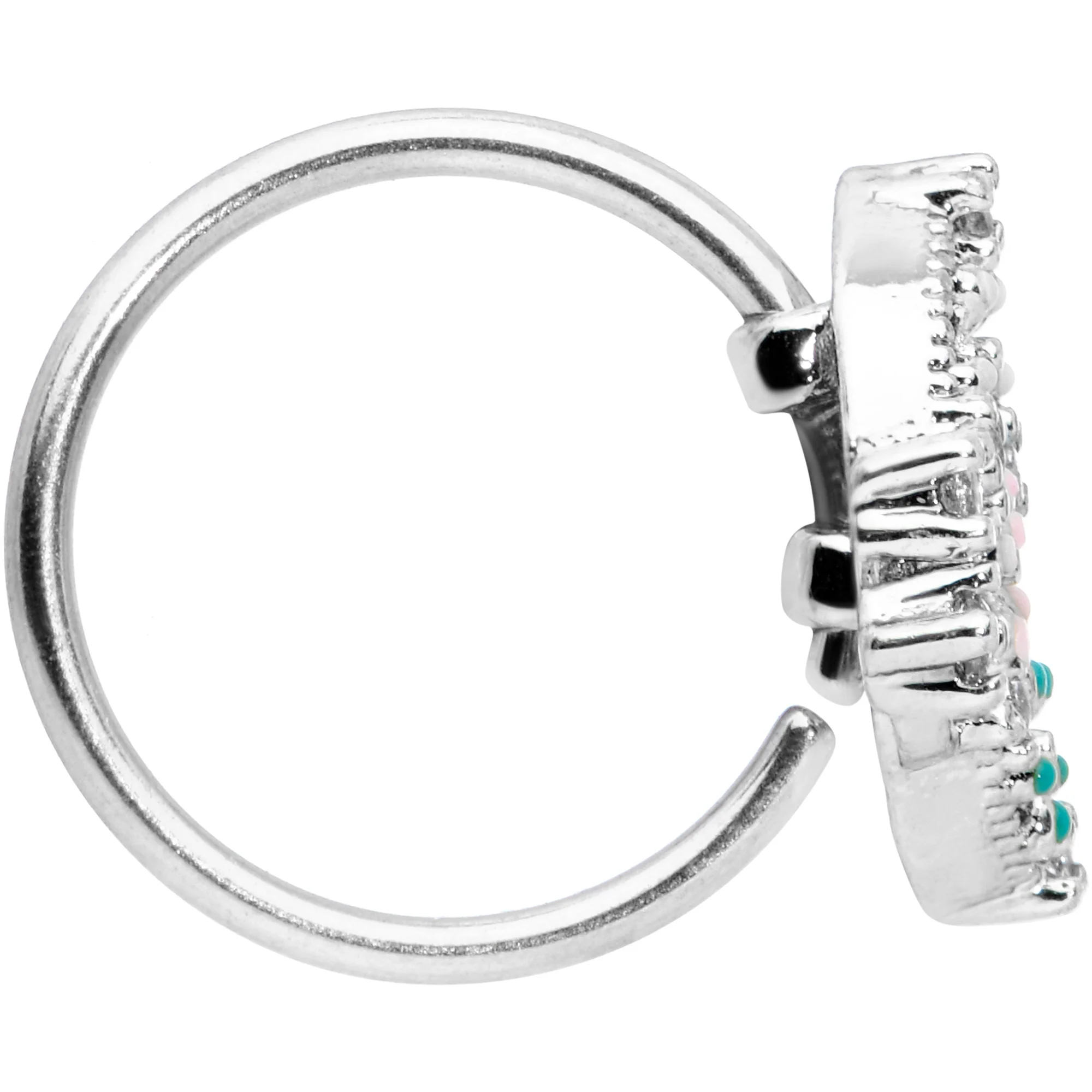 20G 5/16 Clear CZ Gem Abstract Butterfly Nose Hoop - Image 3