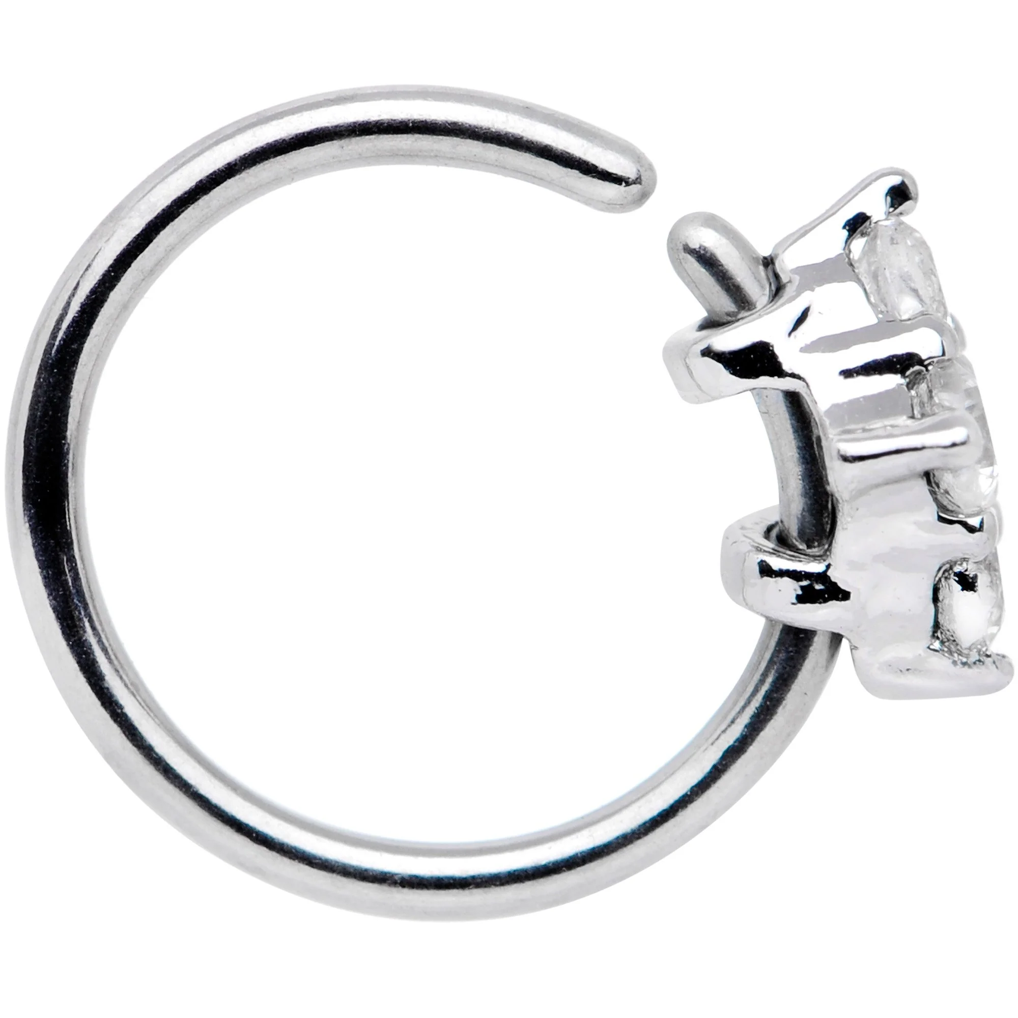 20G 5/16 Clear CZ Gem Cluster Seamless Circular Ring - Image 2