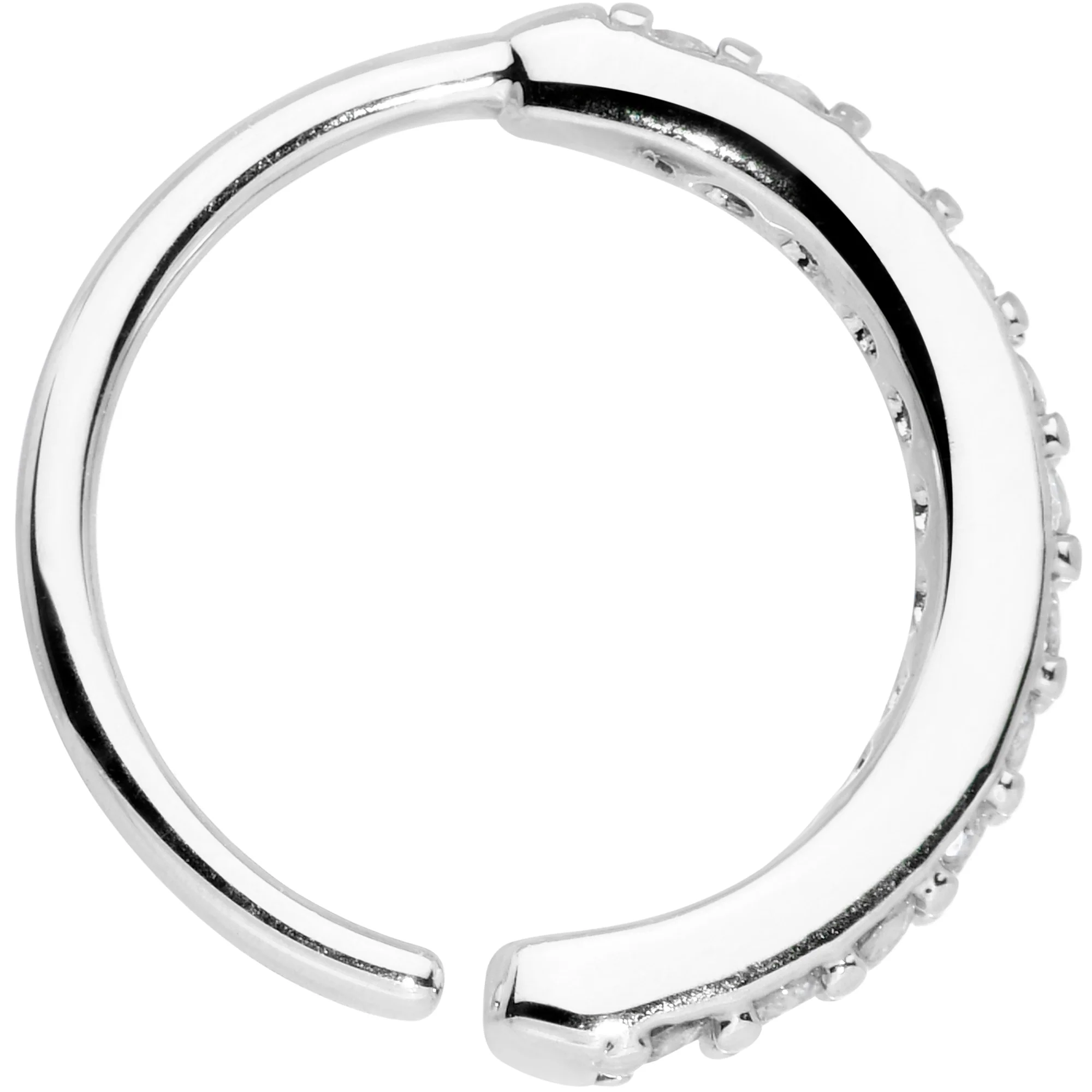 20G 5/16 Clear CZ Gem Forward Facing Nose Hoop - Image 2