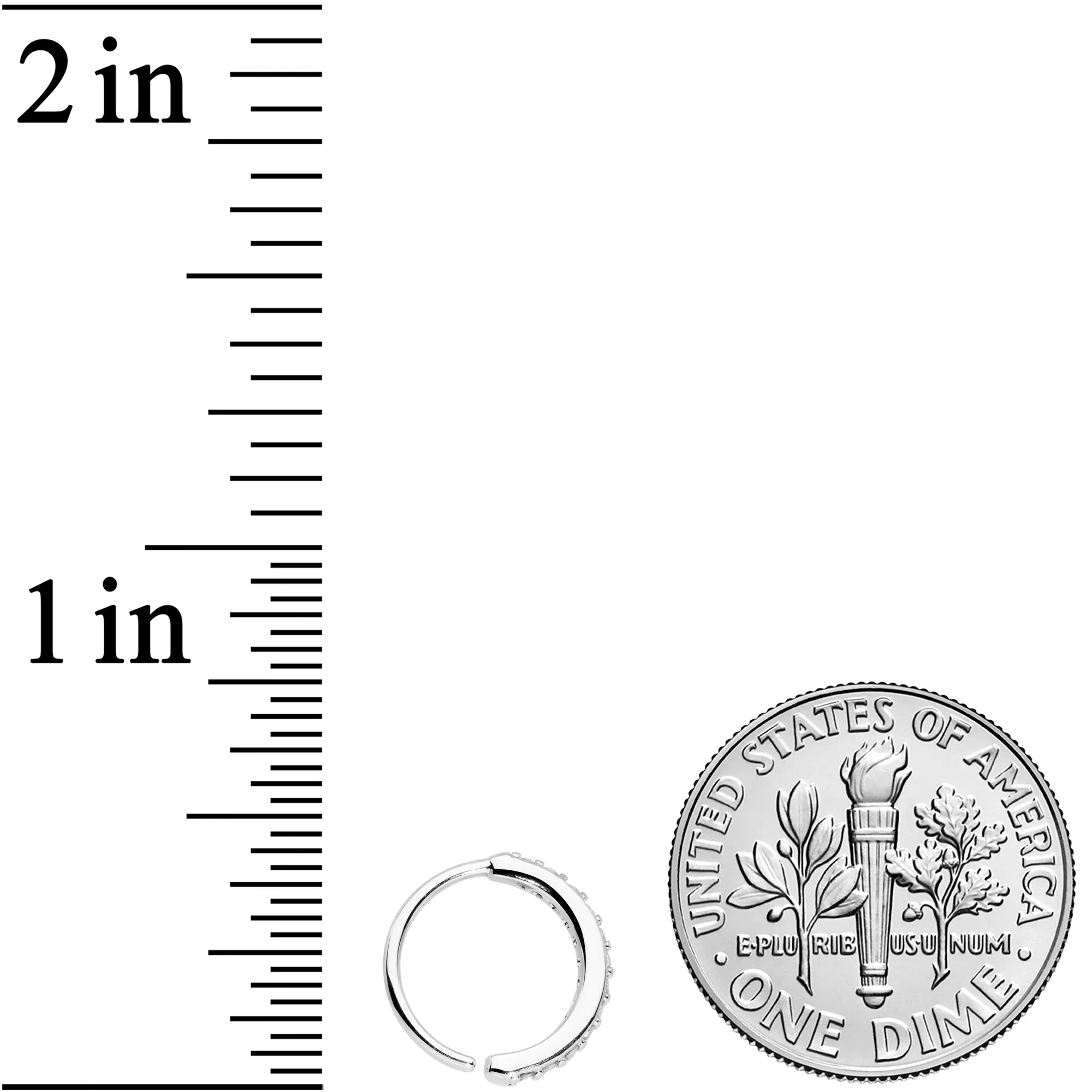20G 5/16 Clear CZ Gem Forward Facing Nose Hoop - Image 3