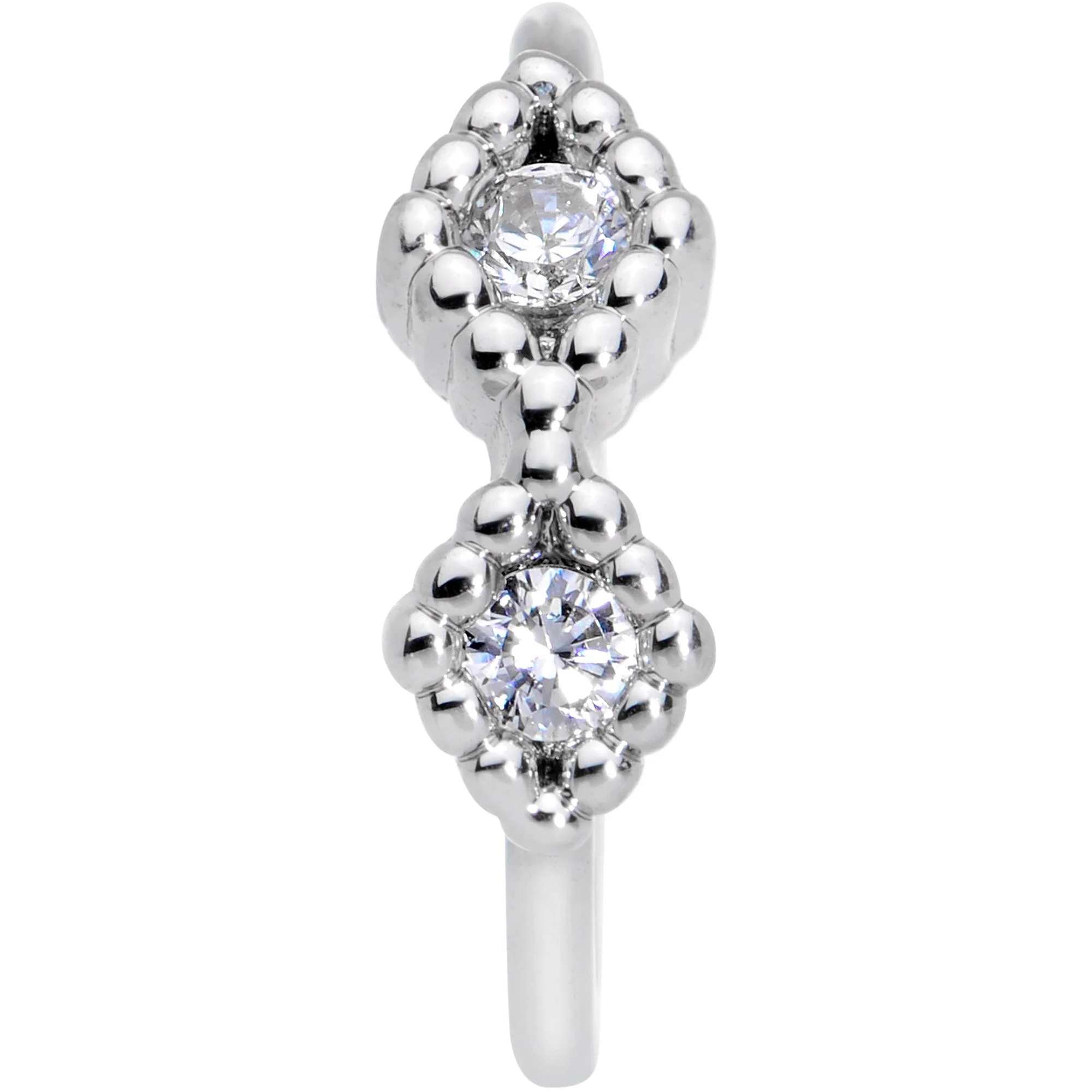 20G 5/16 Clear CZ Gem Infinity Symbol Seamless Circular Ring - Image 2