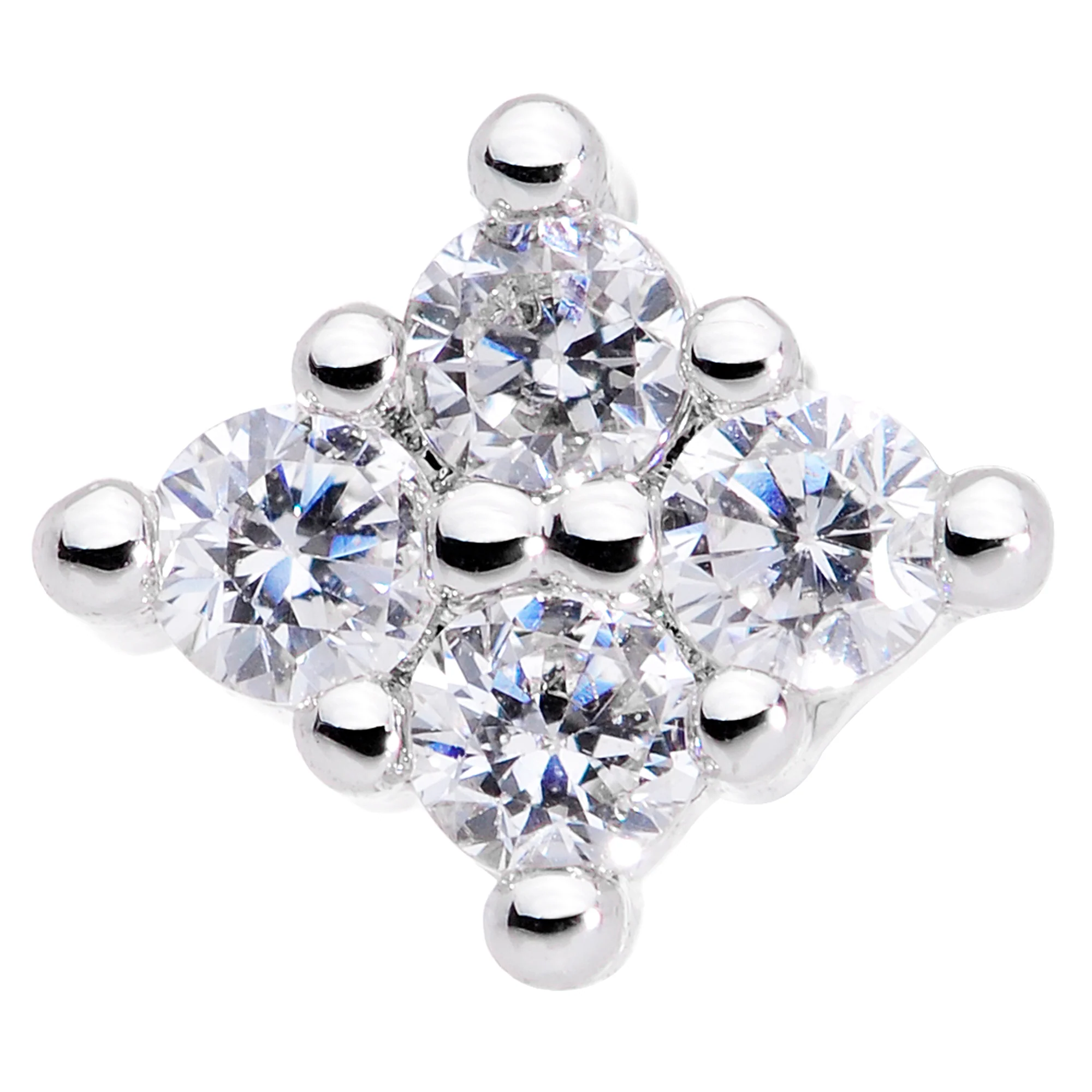 20G 5/16 Clear CZ Gem Princess Nose Screw - Image 2