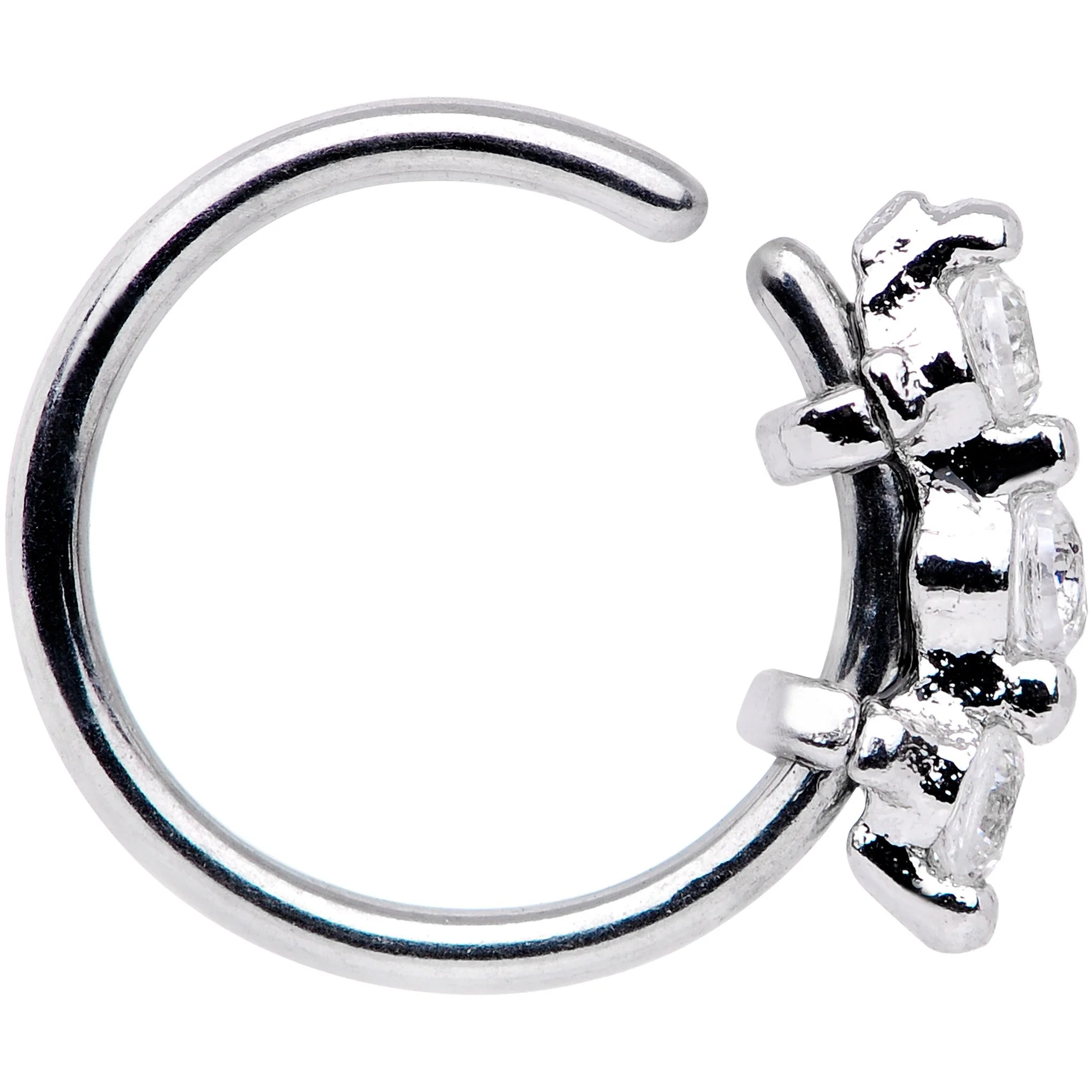 20G 5/16 Clear CZ Gem Sequence Shine Seamless Circular Ring - Image 2