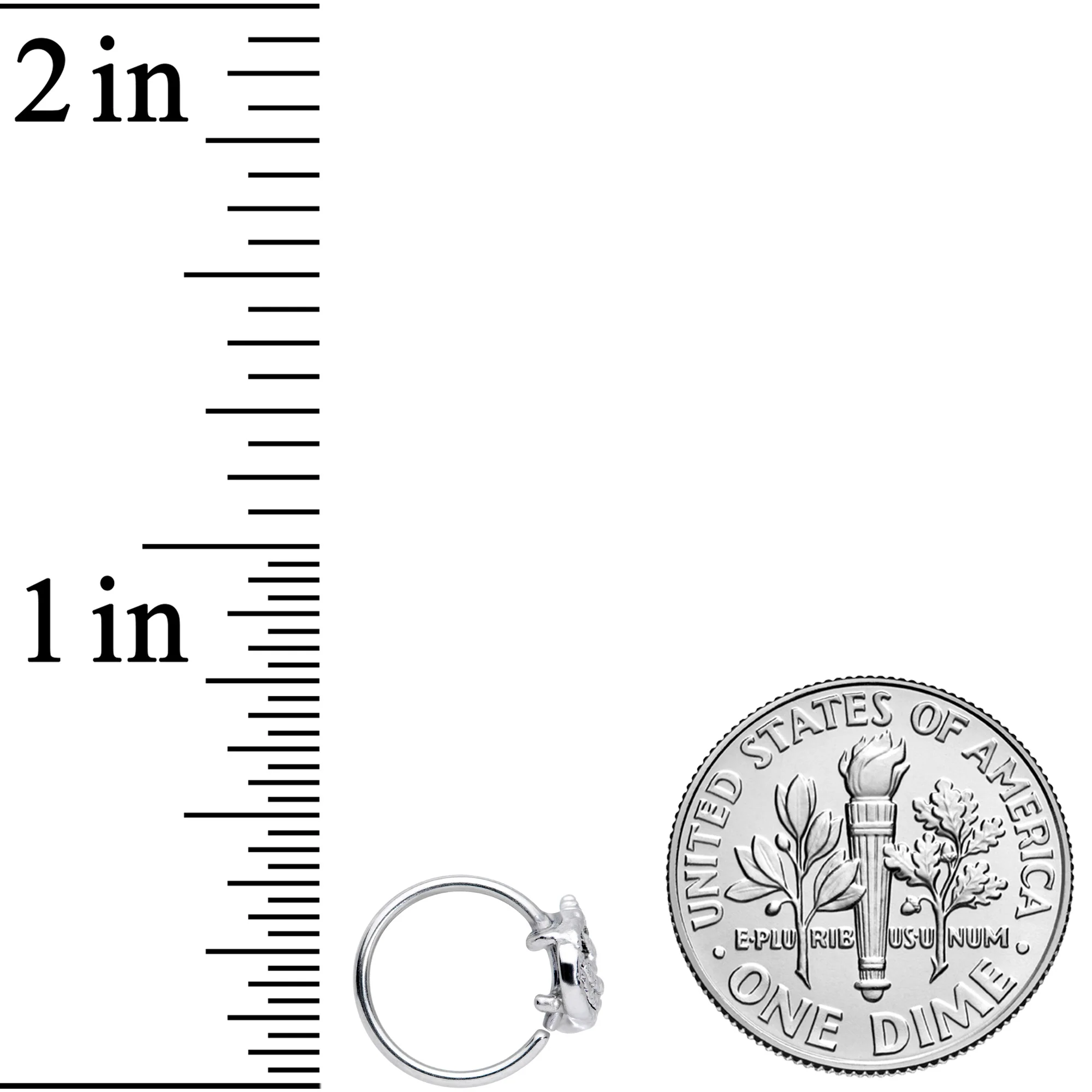 20G 5/16 Clear CZ Gem Silhouette Unicorn Nose Hoop - Image 3