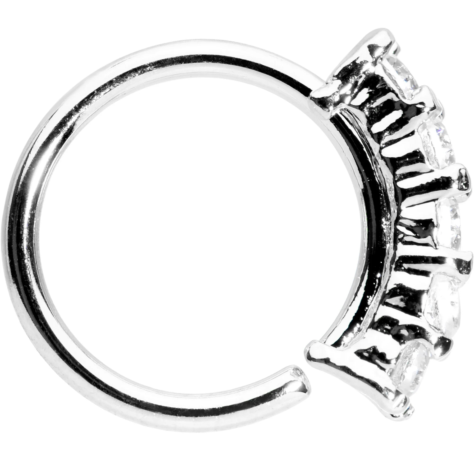 20G 5/16 Clear CZ Quintet Seamless Circular Ring - Image 3