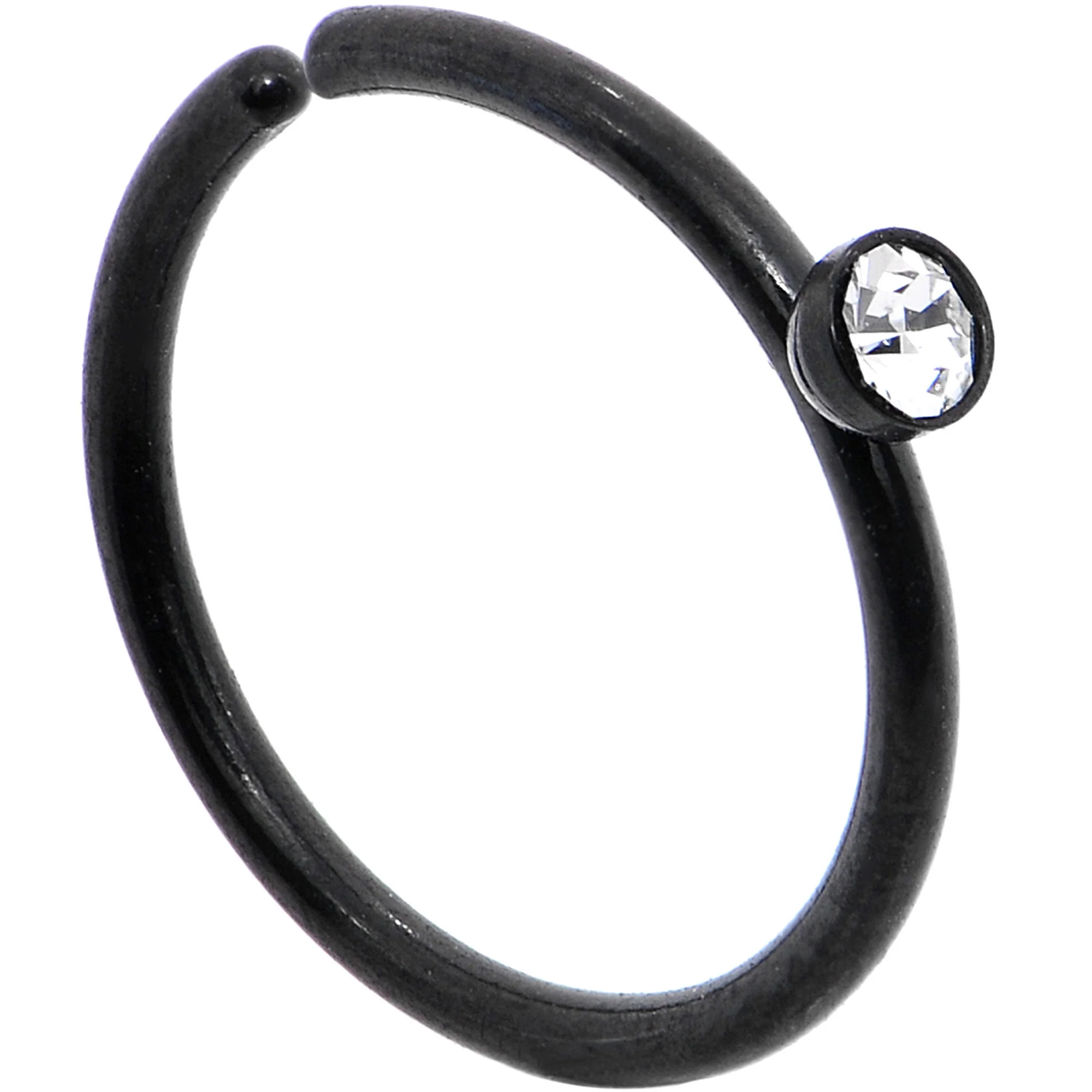 20G 5/16 Clear Gem Black IP Seamless Circular Ring