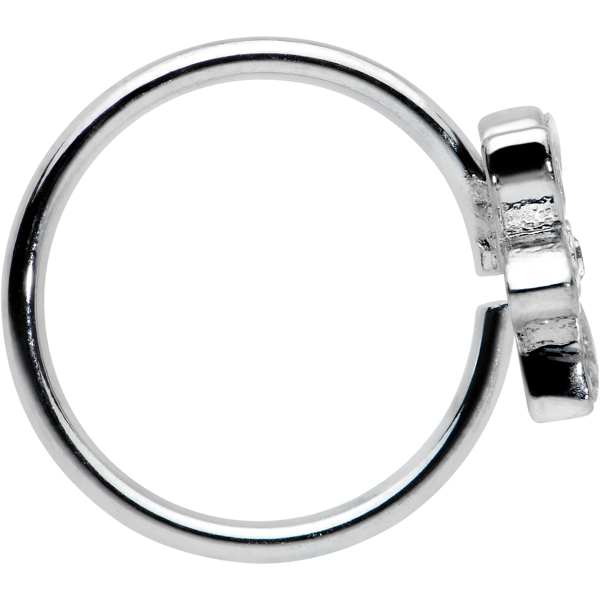 20G 5/16 Clear Gem Fancy Flower Seamless Nose Hoop - Image 3