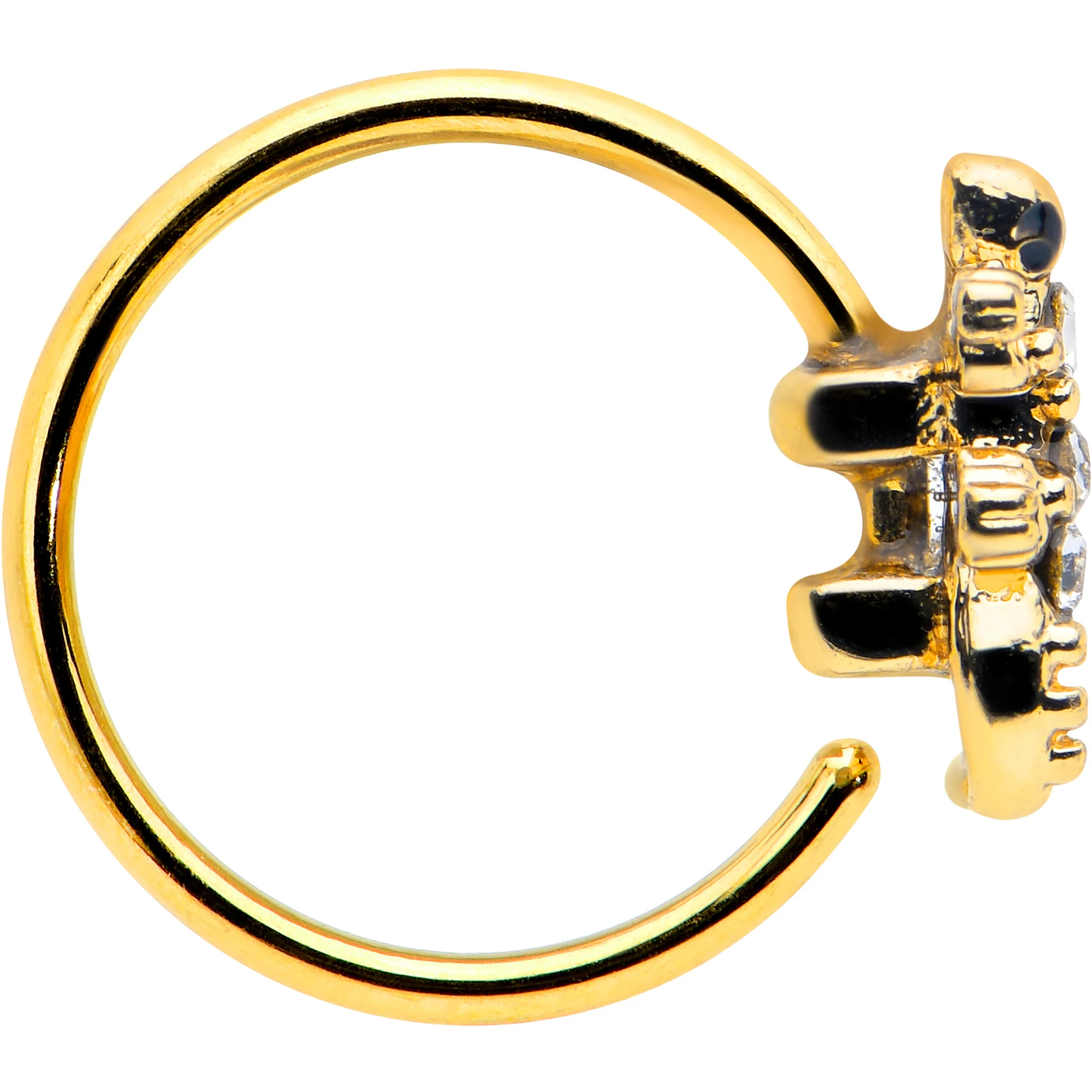 20G 5/16 Clear Gem Gold Tone Luscious Lizard Nose Hoop - Image 3
