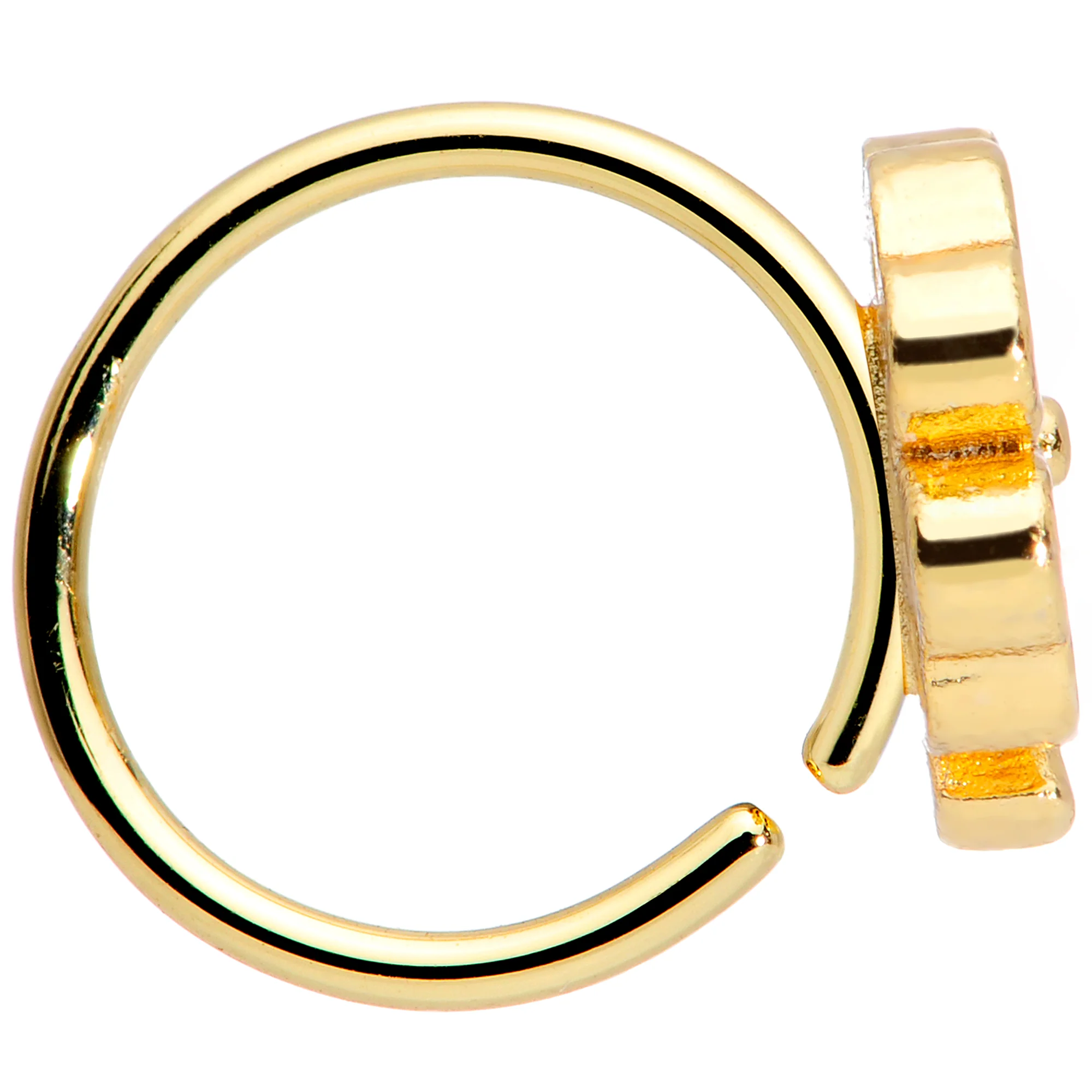 20G 5/16 Clear Gem Gold Tone Shamrock St Patricks Day Nose Hoop - Image 3