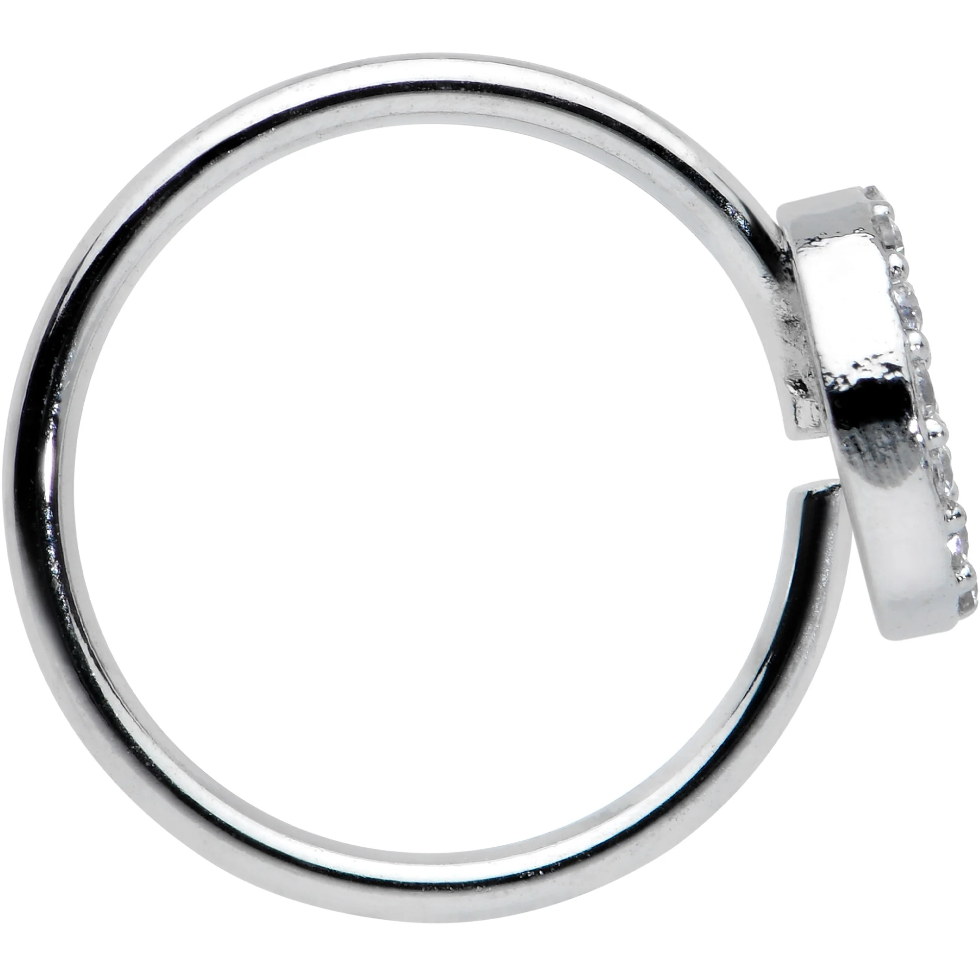 20G 5/16 Clear Gem Seamless Retro Peace Sign Nose Hoop - Image 3