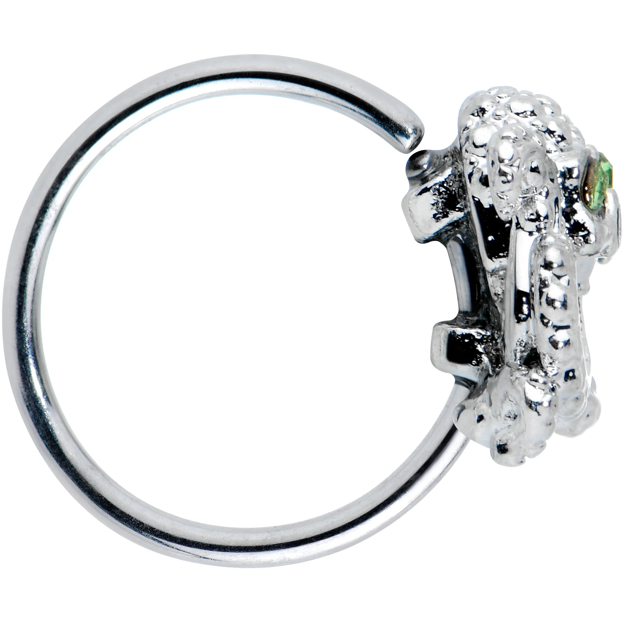 20G 5/16 Clear Green Gem Sunglasses Octopus Nose Hoop - Image 3