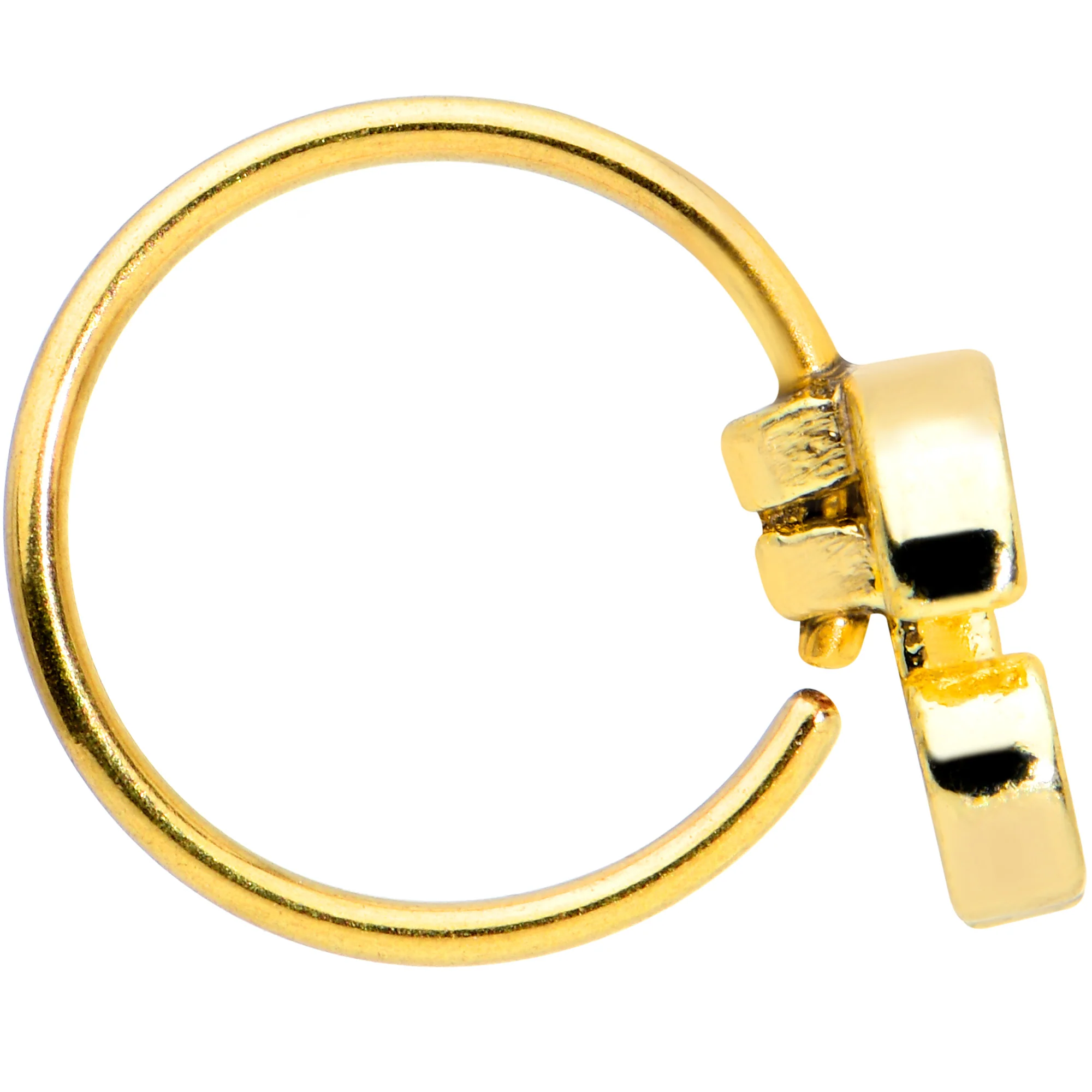 20G 5/16 Clear Purple Gem Gold Tone Very Cherry Nose Hoop - Image 4