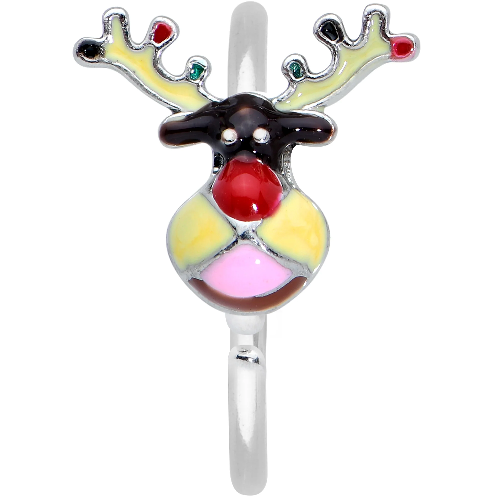 20G 5/16 Colorful Reindeer Christmas Nose Hoop - Image 2