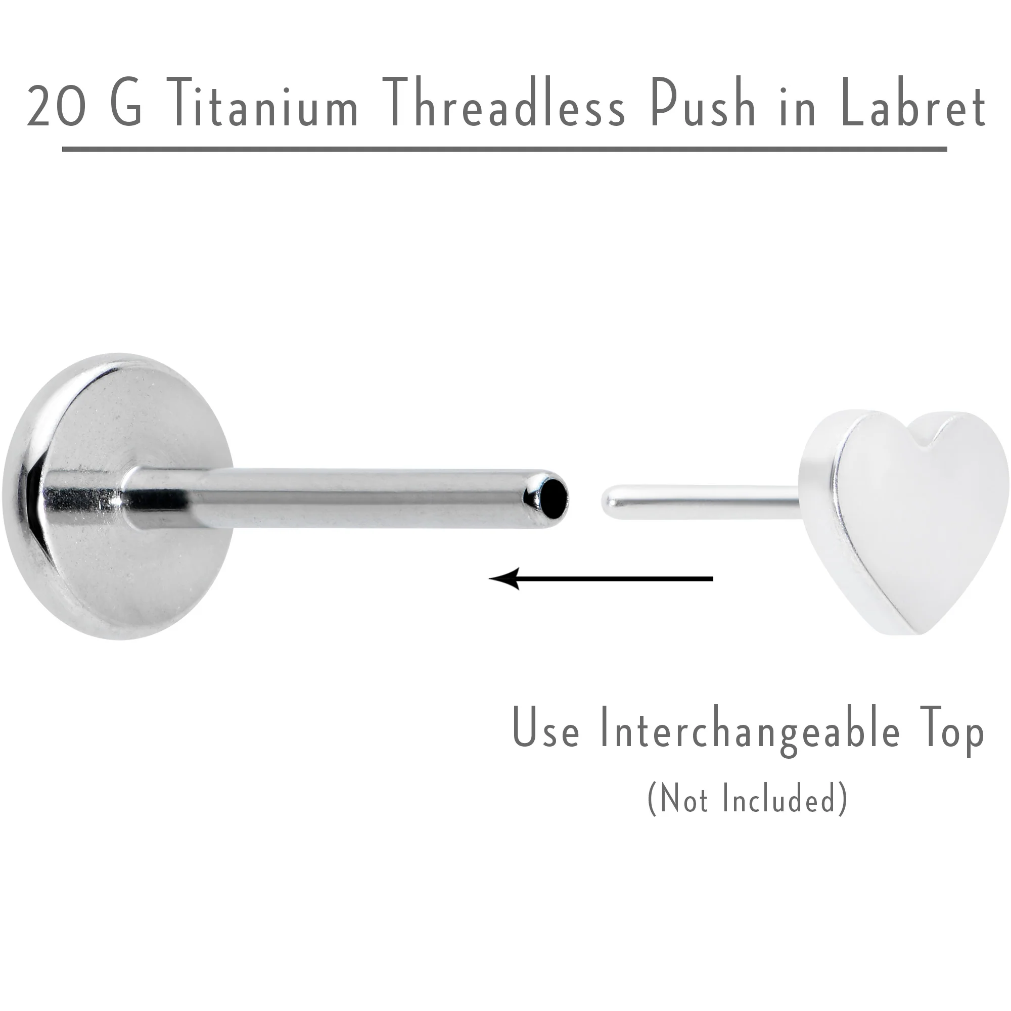 20G 5/16 G23 Titanium Threadless Post Only Labret Tragus Nose - Image 4