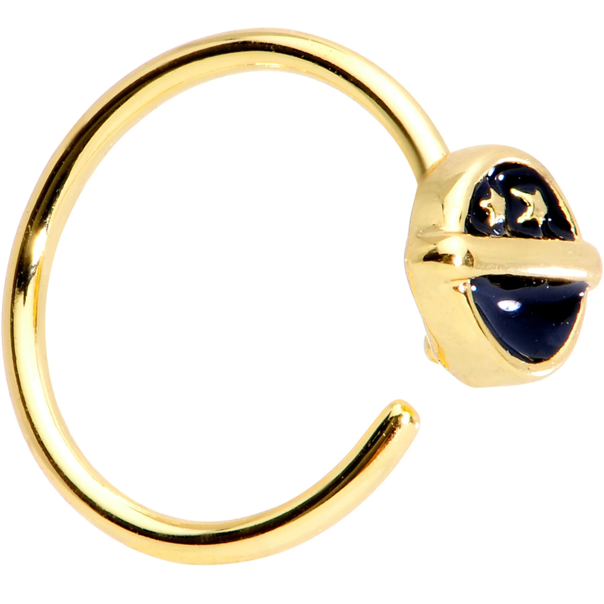 20G 5/16 Gold Tone Starry Sky Seamless Circular Ring - Image 3