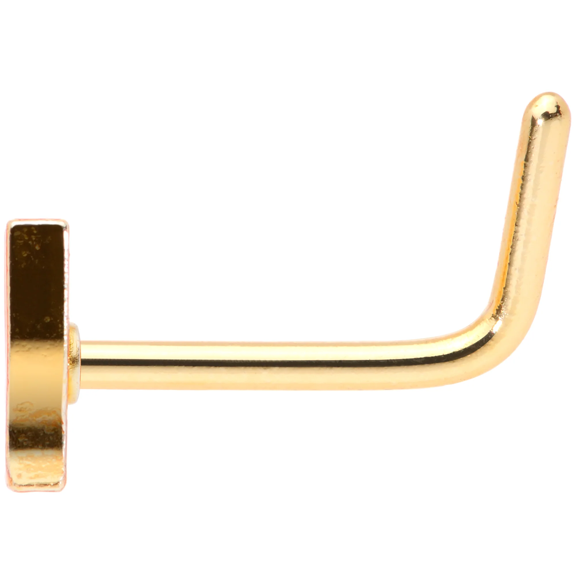 20G 5/16 Gold Tone Glass of Champagne L Shaped Nose Ring - Image 3